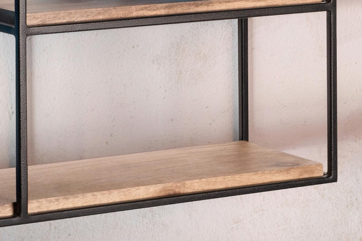 Stenski Regal Wl6.748 - črna, Design, kovina/les (60/40/18cm) - MID.YOU