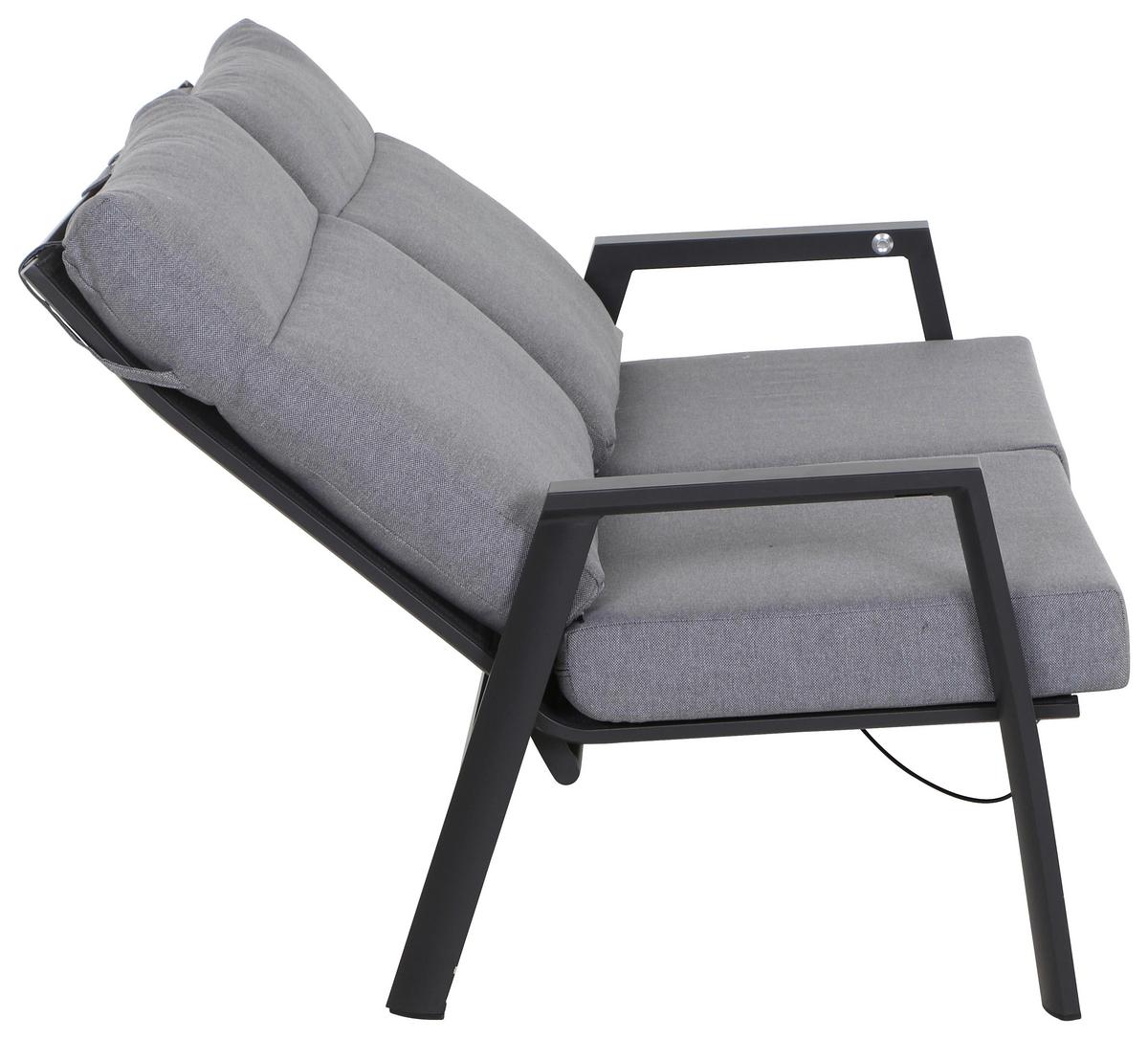 Loungesofa Valencia Anthrazit - Dunkelgrau/Anthrazit, Basics, Kunststoff/Textil (152,5/99/82,5cm) - Siena Garden