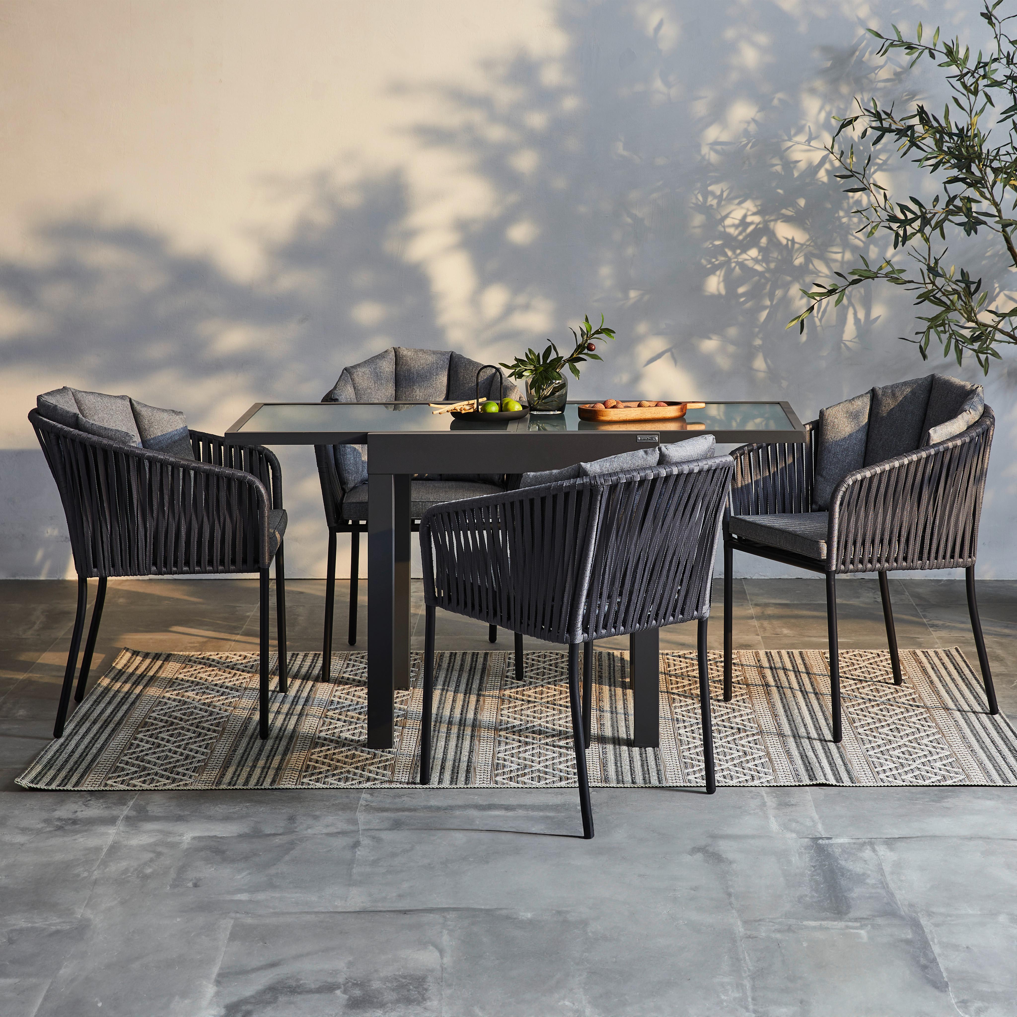 FOTEL OGRODOWY ZOE - czarny/szary, Modern, tworzywo sztuczne/metal (59/77,5/61cm) - Ambia Garden