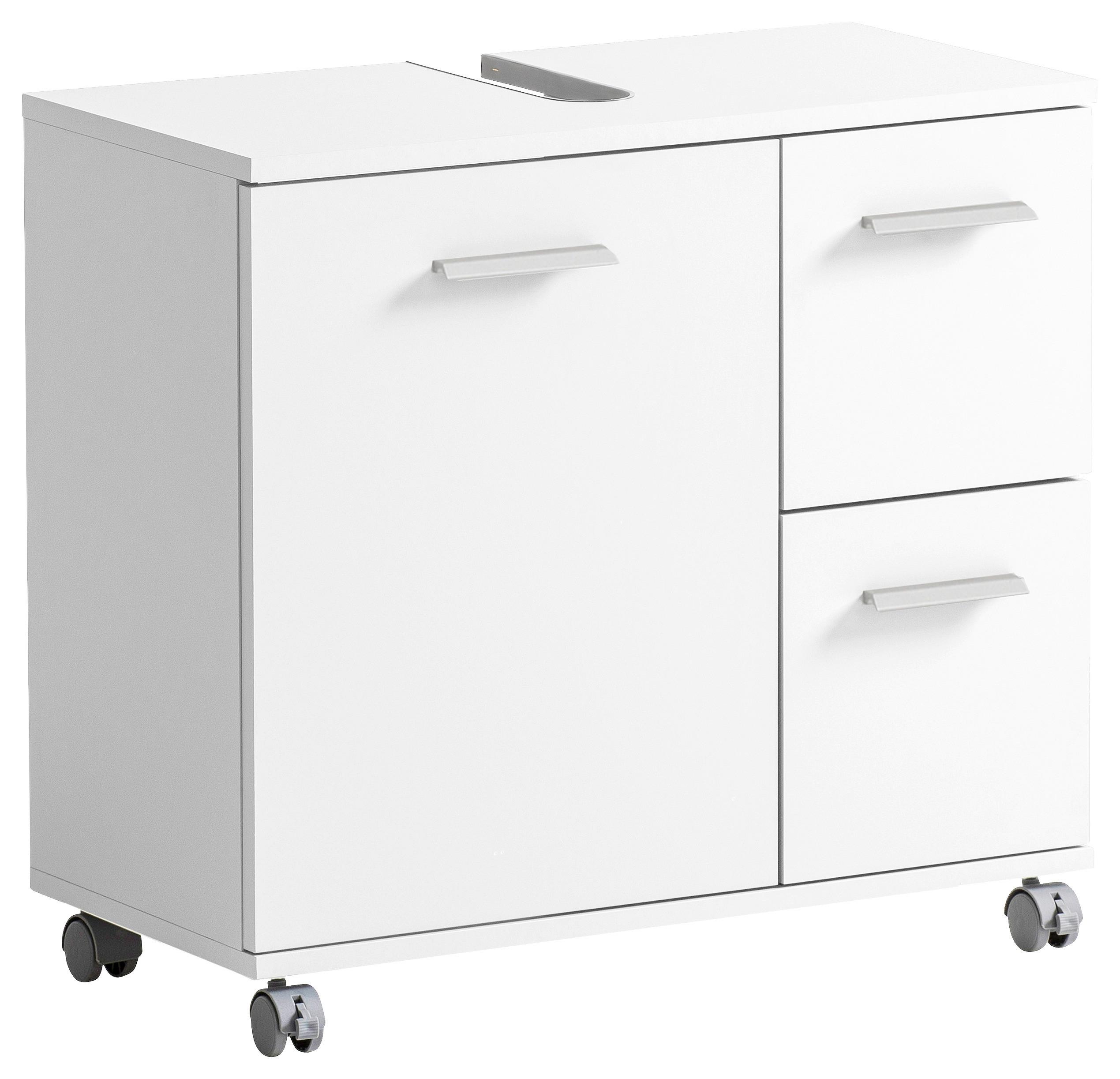 Omarica Za Pod Umivalnik Palermo, Bela - barve kroma/siva, Konvencionalno, kovina/umetna masa (65,1/60/32cm) - Stylife