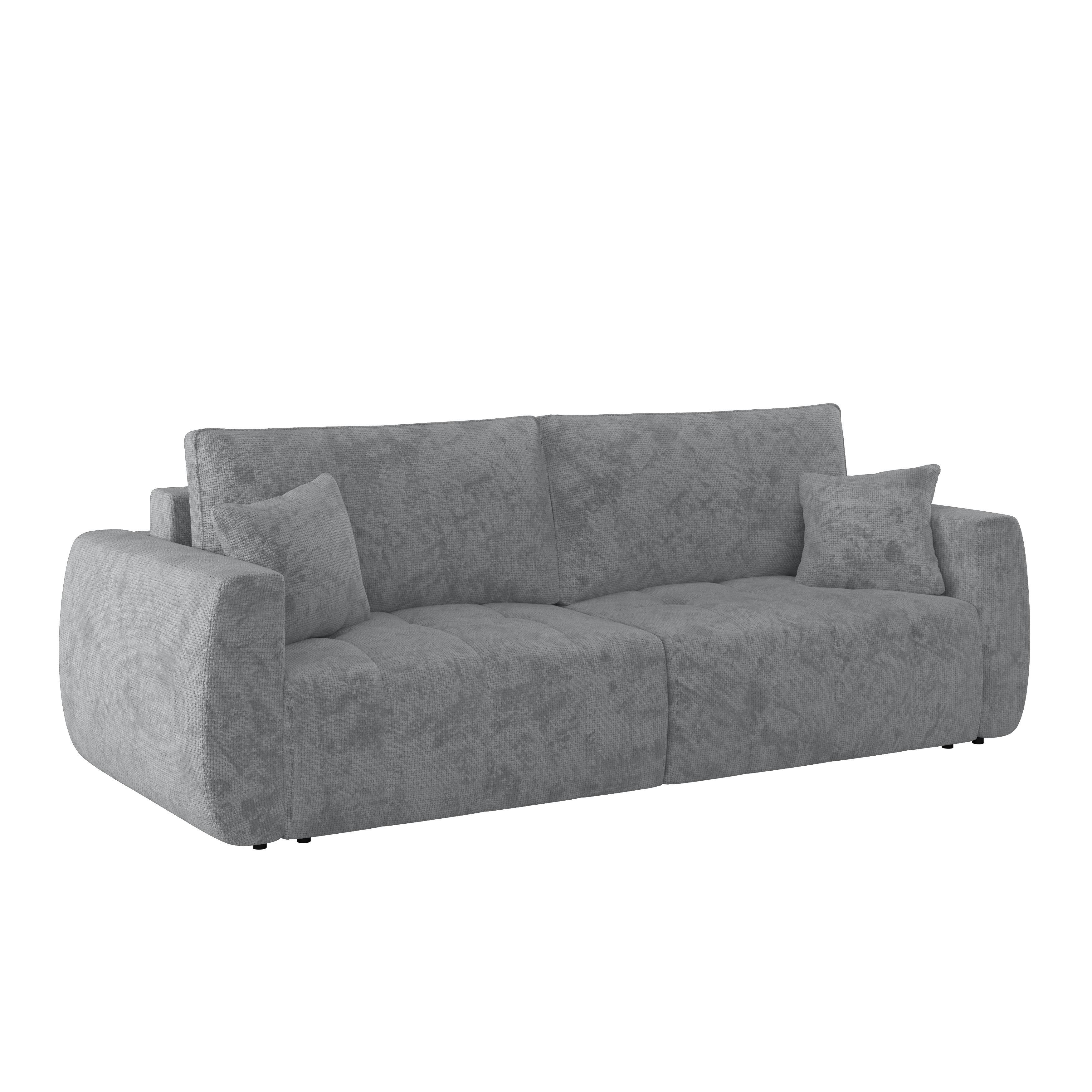 Canapea extensibila BALI - gri, Modern, lemn/textil (245/74-90/104cm) - Luca Bessoni