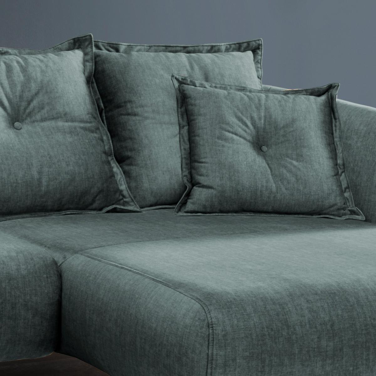 Wohnlandschaft Baggio Blau Velours - Blau/Schwarz, MODERN, Holz/Textil (277/162cm) - Livetastic