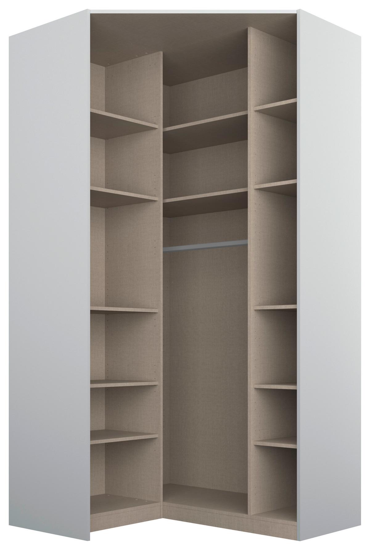 Kutni Ormar Za Odjeću Alabama - srebrne boje/prozirno, Moderno, drvni materijal (117/229/117cm) - Modern Living