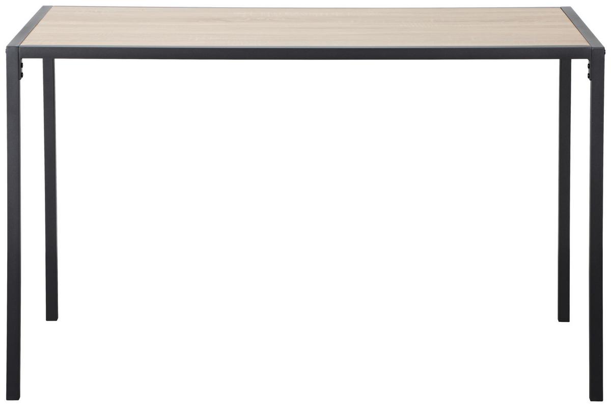 Schreibtisch Arian Schwarz/Sonoma Eiche - Schwarz/Sonoma Eiche, Basics, Holzwerkstoff/Metall (120/60/75cm) - Based