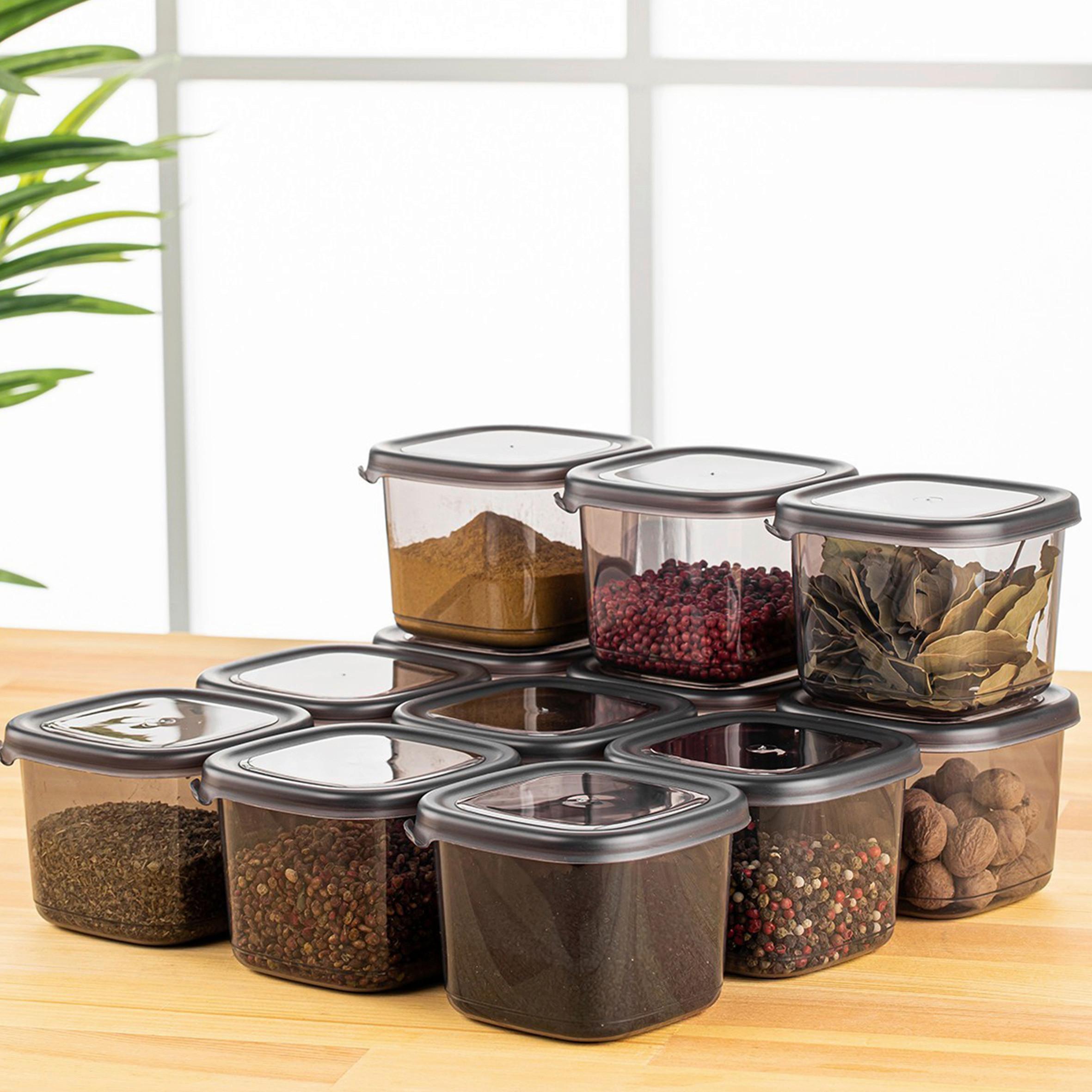 ZESTAW POJEMNIKÓW KUCHENNYCH 3808006601 - antracytowy/przezroczysty, Basics, tworzywo sztuczne (10/10/9,5cm) - P & B