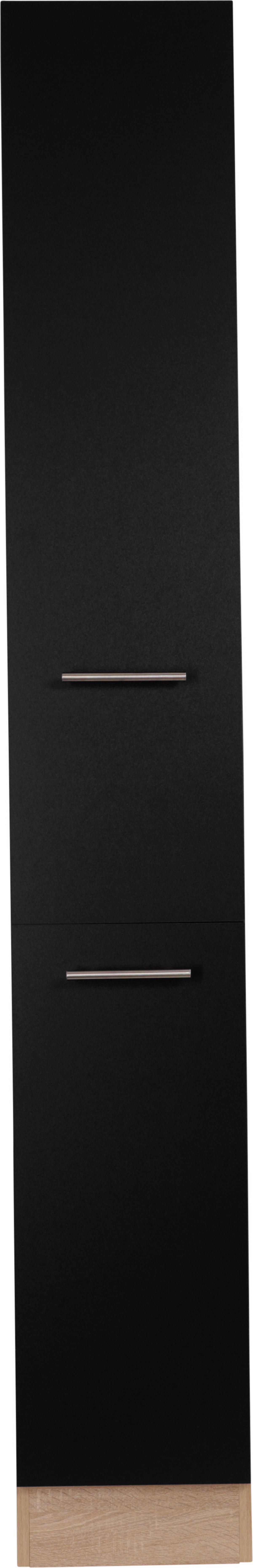 Izvlečna Omara Merle, Barva Hrasta, Črna - srebrne barve/črna, Basics, kovina/leseni material (30/200/60cm) - Respekta