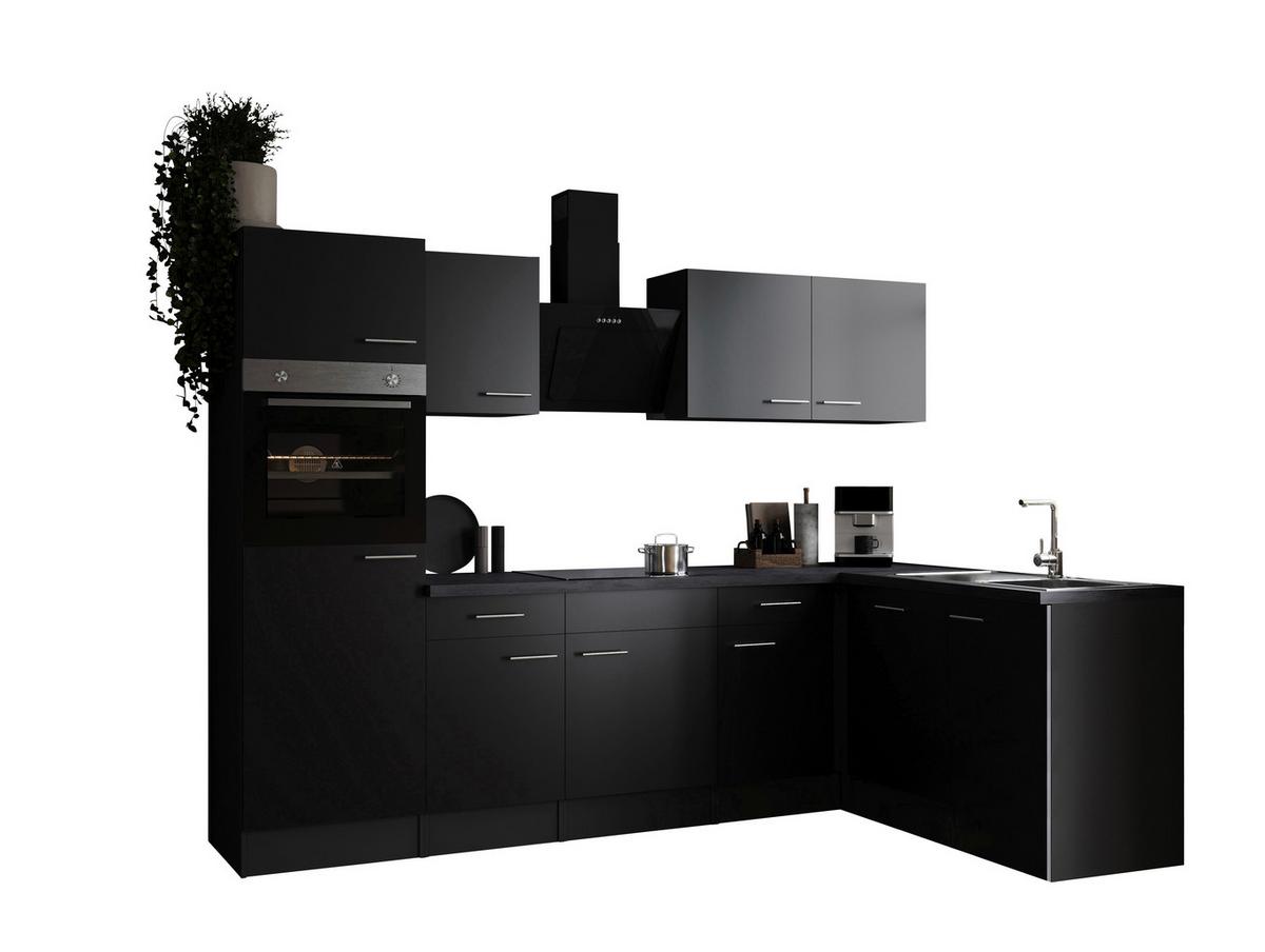 Kotna Kuhinja Z Aparati Oliver, 280x172cm - srebrne barve/črna, Design, kovina/leseni material (280/172cm) - Respekta