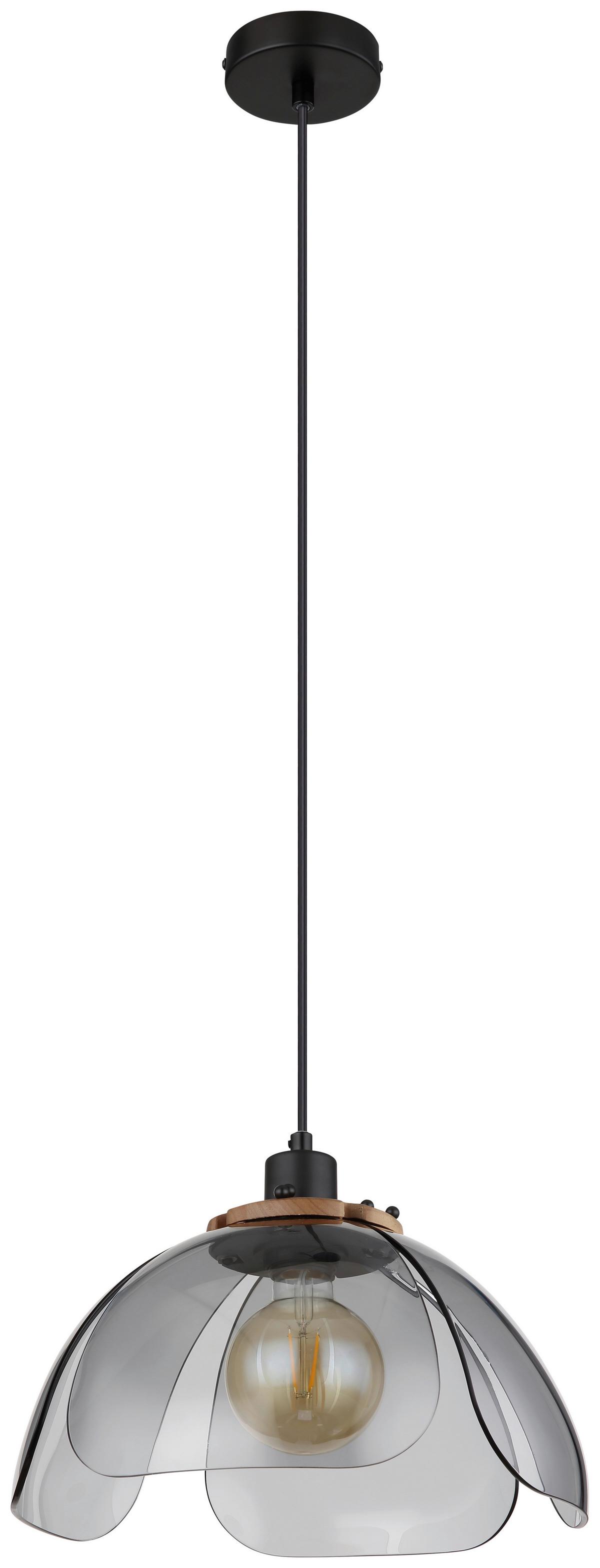 HÄNGELEUCHTE 15785 D: 34 CM SCHWARZ - Schwarz, Basics, Glas/Metall (34/120cm) - Globo