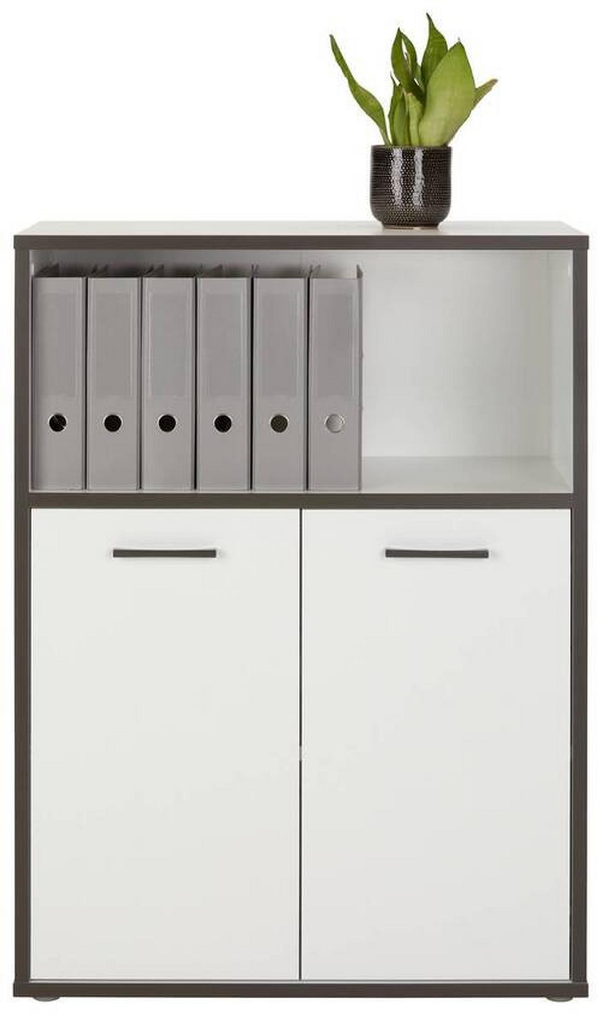 Regalkombination in Weiss/Grau - Weiss/Grau, Modern, Holzwerkstoff/Kunststoff (84,5/115,1/41,5cm) - Mömax