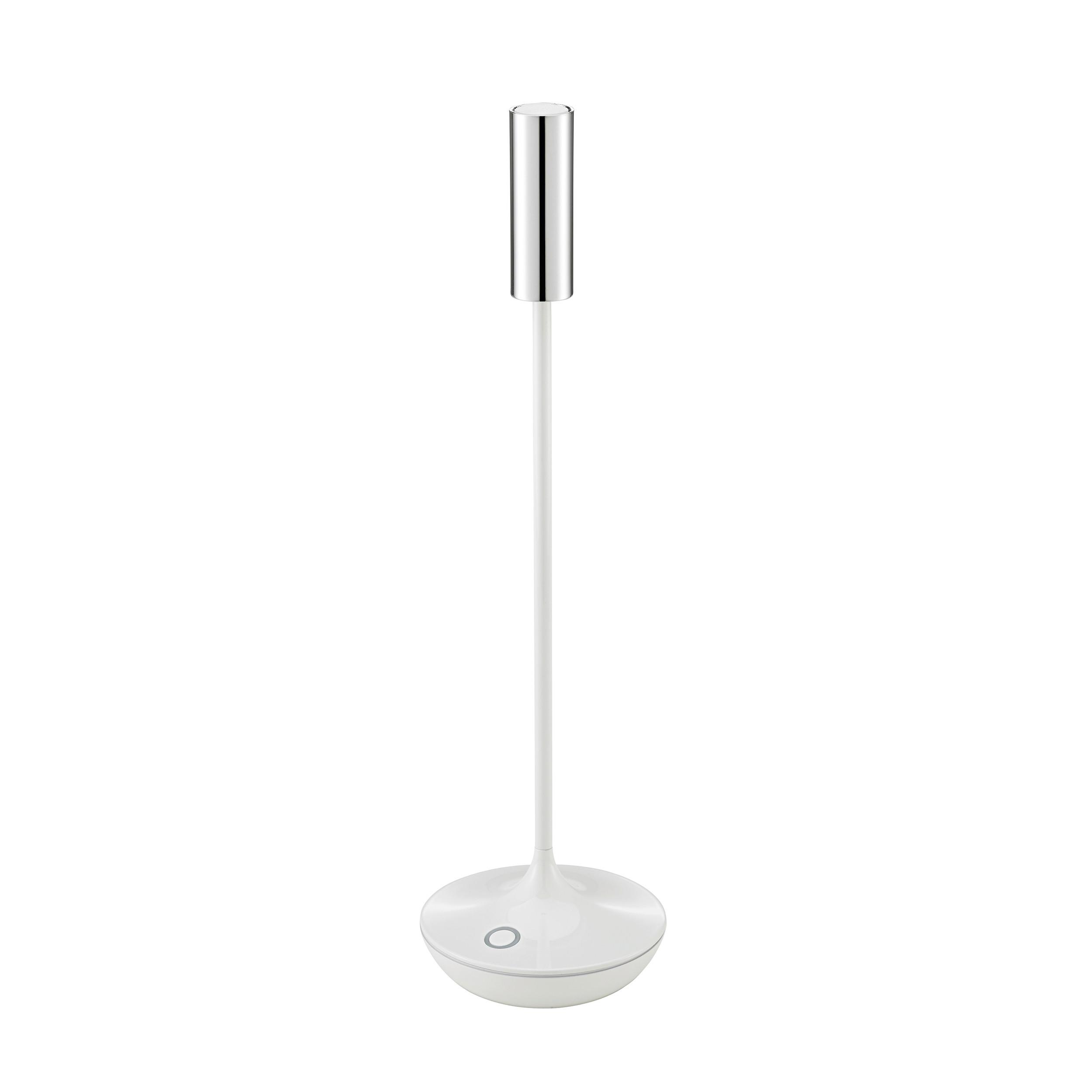 LAMPA STOŁOWA Z AKUMULATOREM 4564601 NUCANDLE - biały wysoki połysk/kolor chromowy, Konventionell, metal (8,5/8,5/30cm) - Sigor