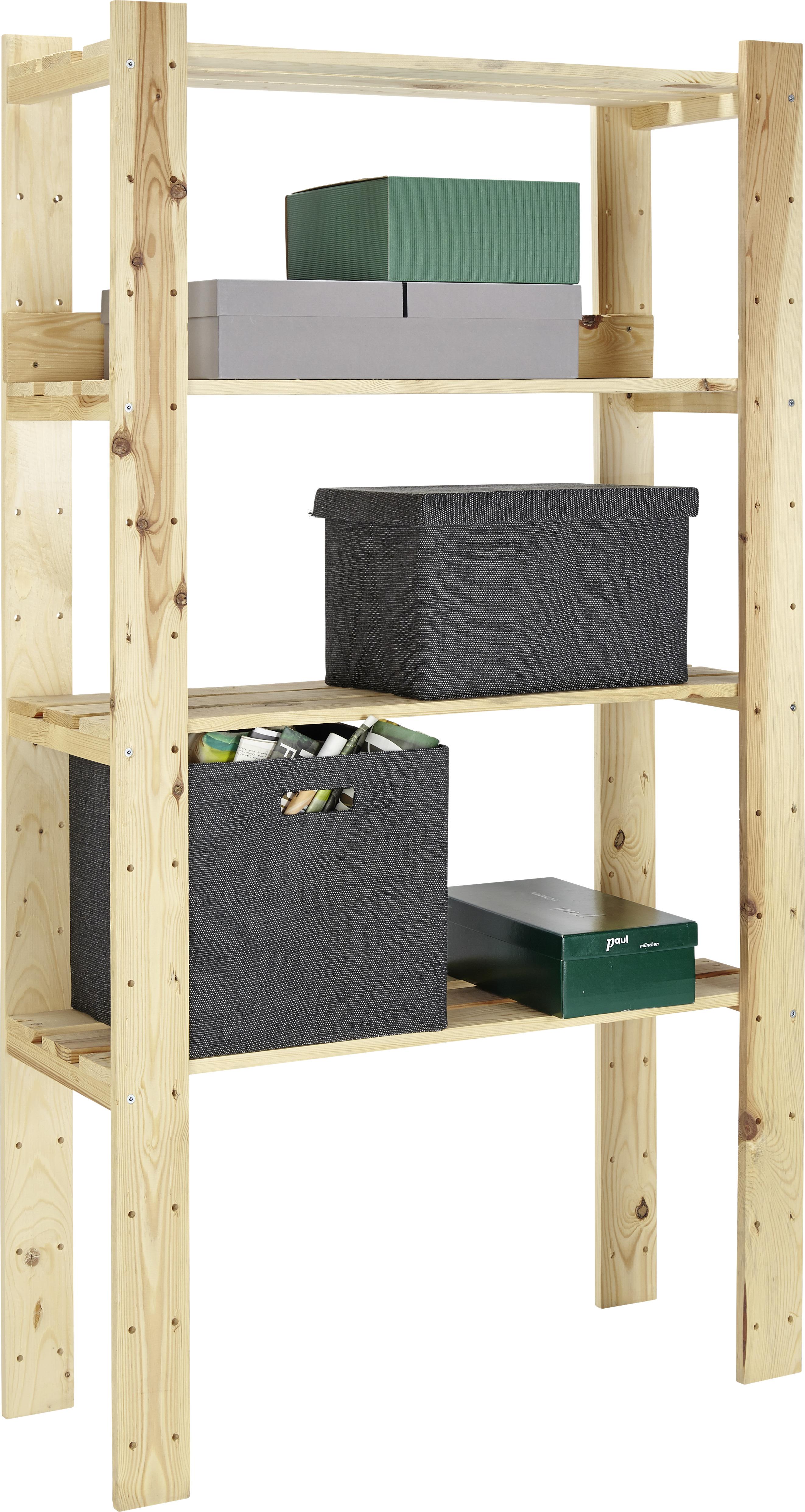 Regal in Kiefer Massiv - Kieferfarben, Konventionell, Holz (90/169/30cm) - Based