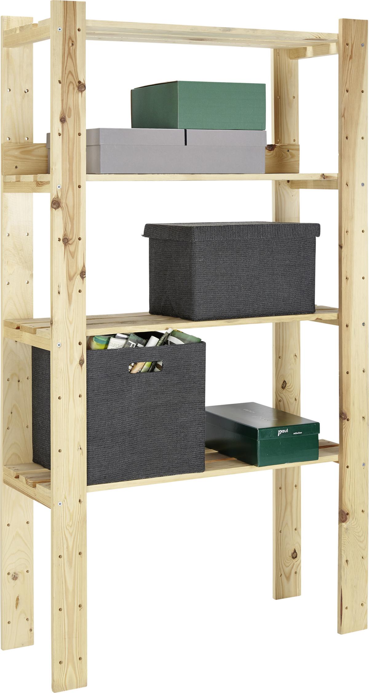 Regal Kiefer Massiv - Kieferfarben, KONVENTIONELL, Holz (90/169/30cm) - Based