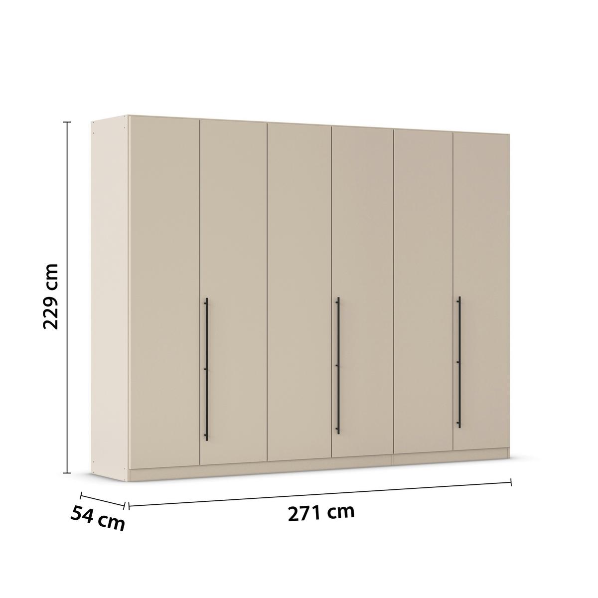 Șifonier Safari - gri/șampanie, Konventionell, material pe bază de lemn (271/229/54cm)