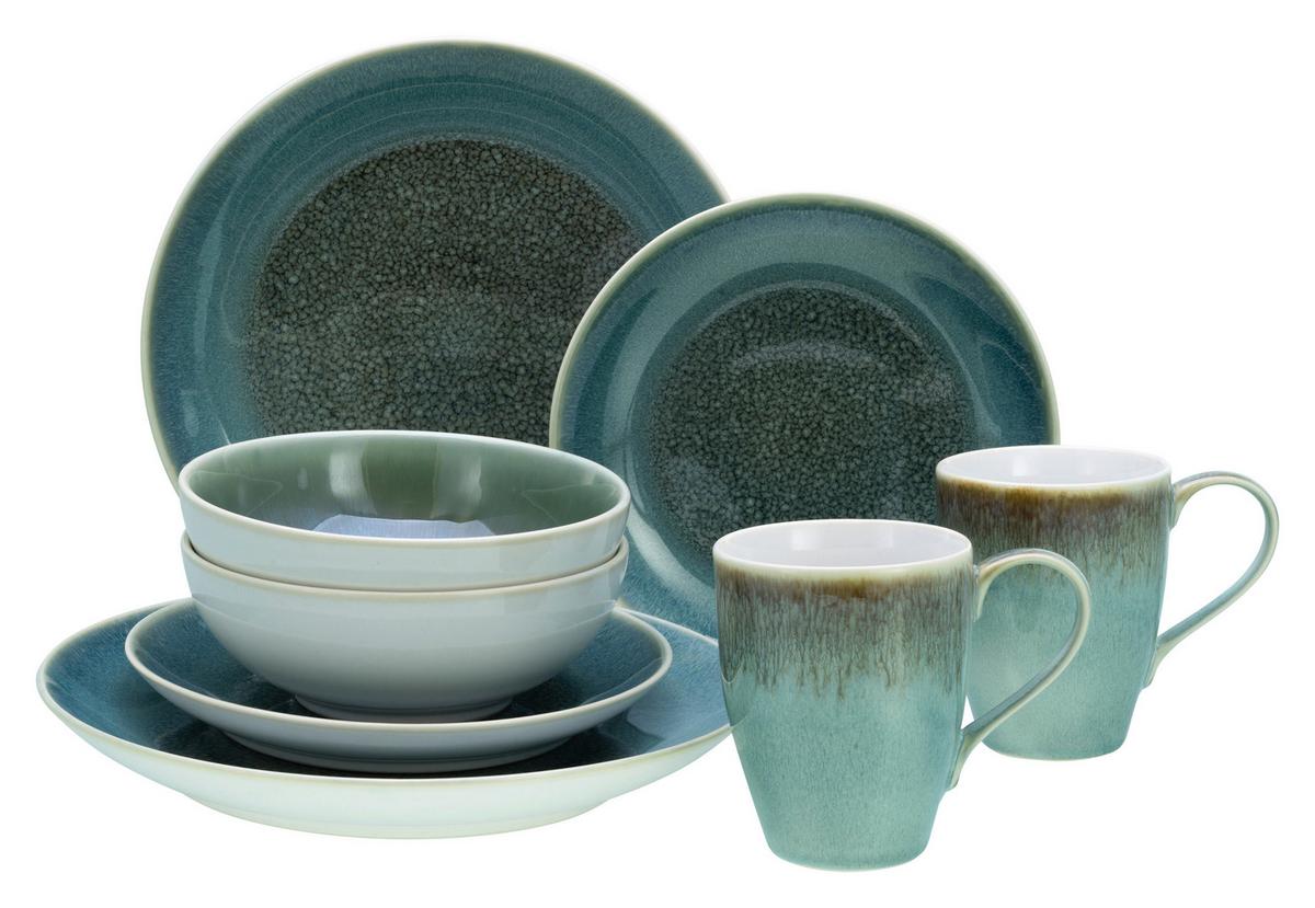 Kombinirani Servis Caldera Grün, 8-Delni - zelena/bela, Basics, keramika - Creatable