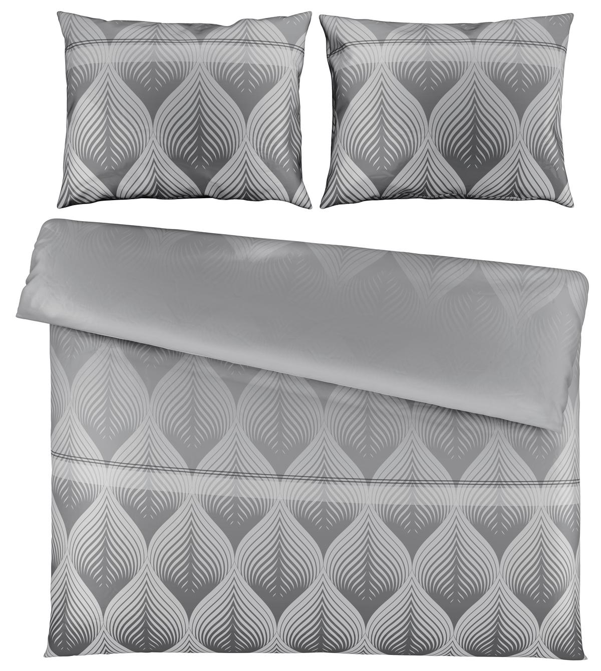 Bettwäsche Domps XL Grau ca. 200x220cm - Grau, MODERN, Textil (200/220cm) - Modern Living