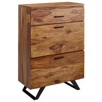 Komoda Wohnling, Pravi Les - črna/barve indijskega rožnega lesa, Design, kovina/les (80/120/41,5cm) - MID.YOU