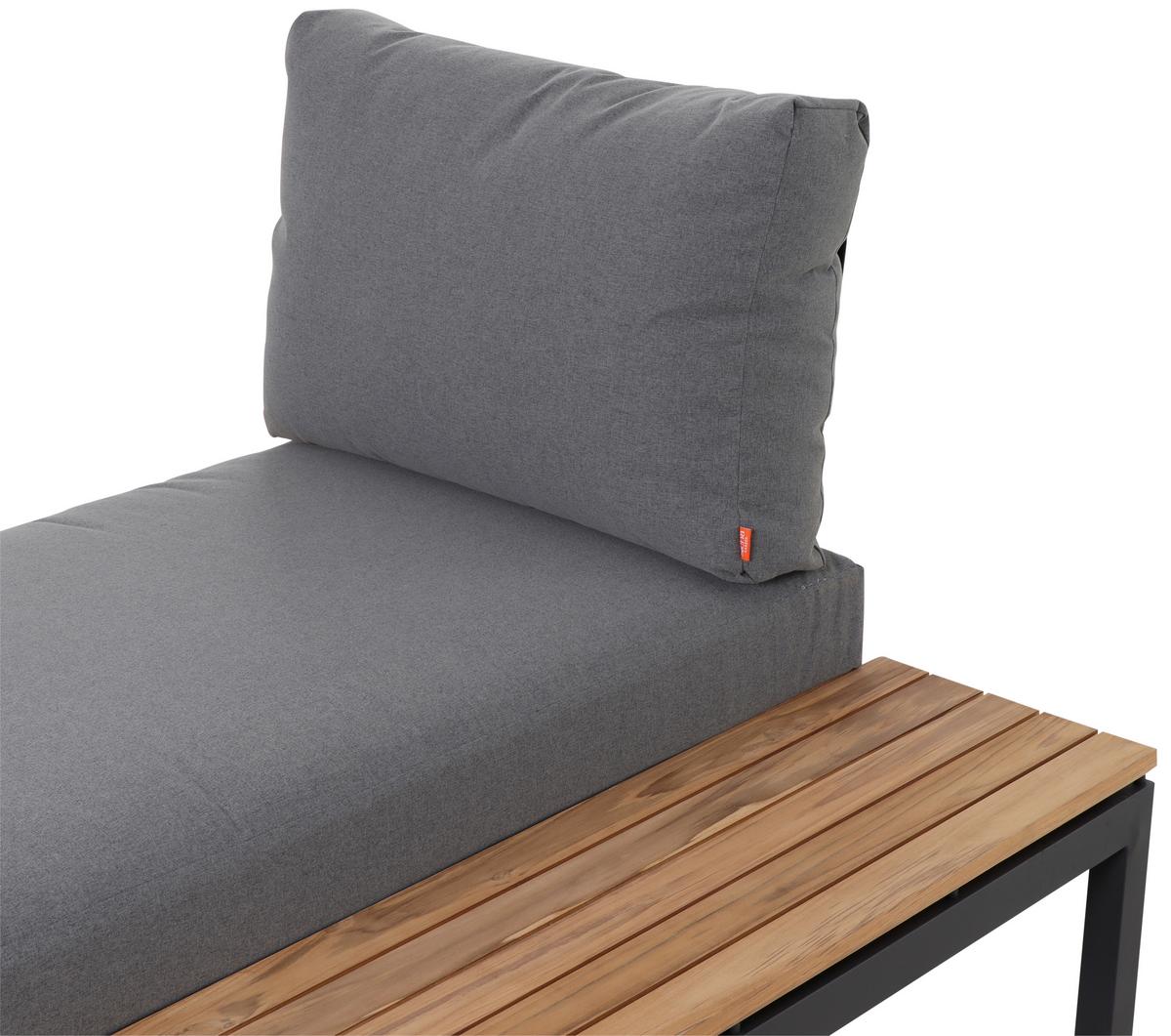Modul-Loungegarnitur 2-tlg. Grau Teakholz - Anthrazit/Grau, KONVENTIONELL, Holz/Textil - Siena Garden