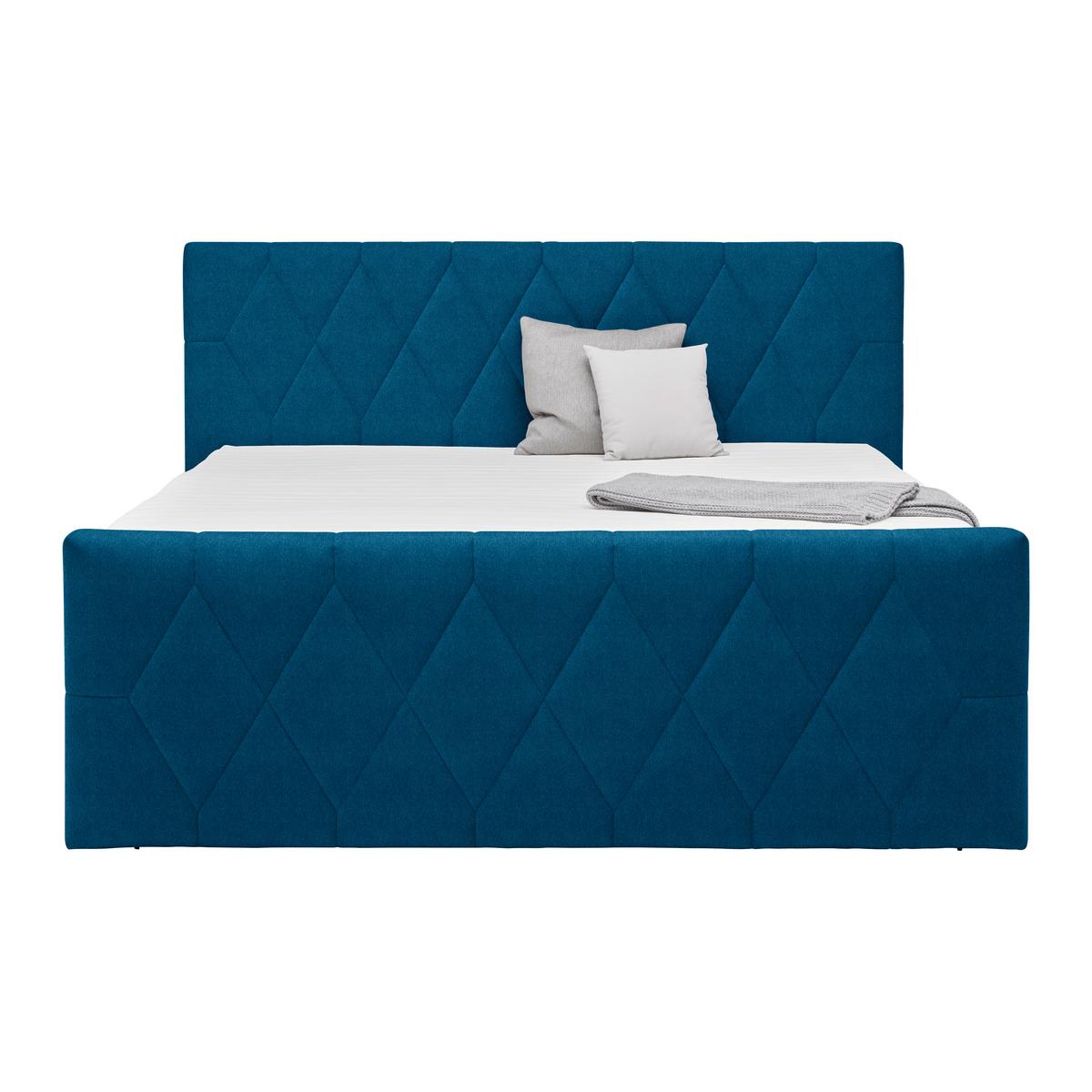 Boxspringbett Josie B Petrol ca. 180x200cm - Petrol/Schwarz, KONVENTIONELL, Holz/Holzwerkstoff (180/200cm) - Mömax