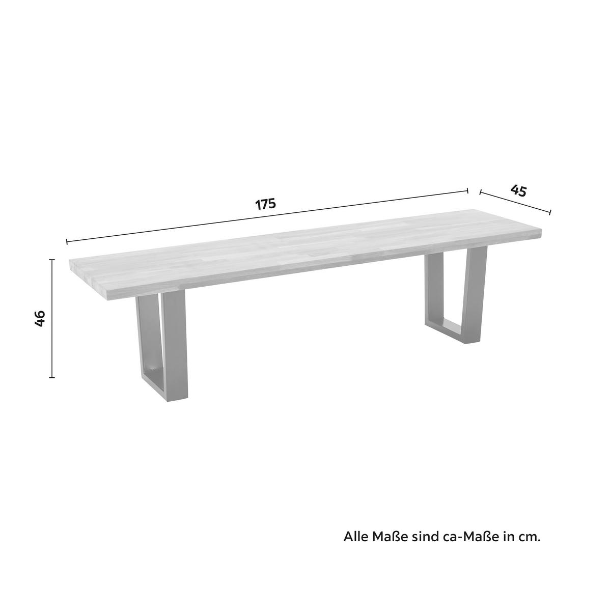 Klop Kayla, Masiven Hrast - črna/barve hrasta, Moderno, kovina/les (175/46/45cm) - Bessagi Home
