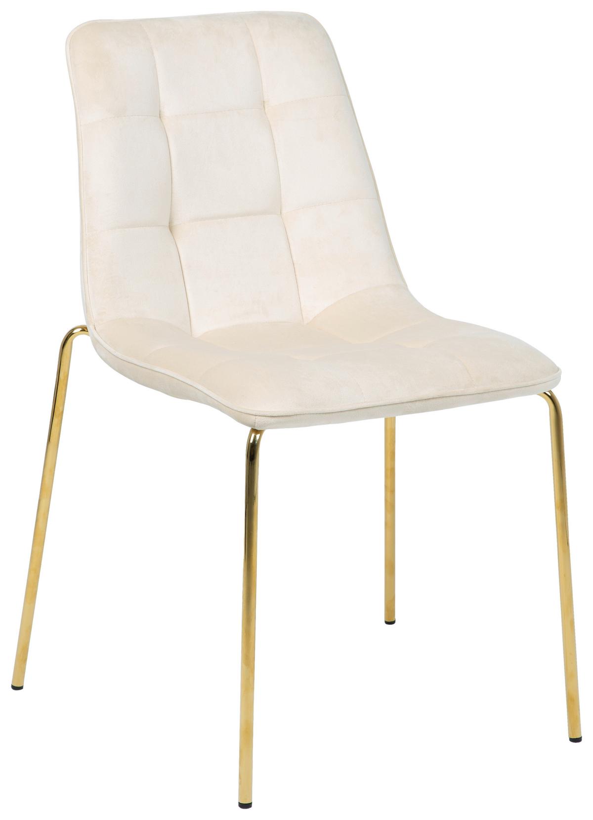 KRZESŁO MEGA - beżowy/kolor złoty, Lifestyle, metal/drewno (57/83/60cm) - MID.YOU