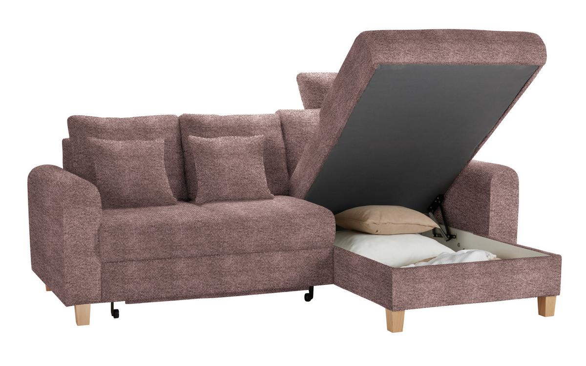 Kutna Garnitura Lille - jorgovan/svijetlo smeđa, Moderno, tekstil/drvo (232/110/156cm) - Best Price