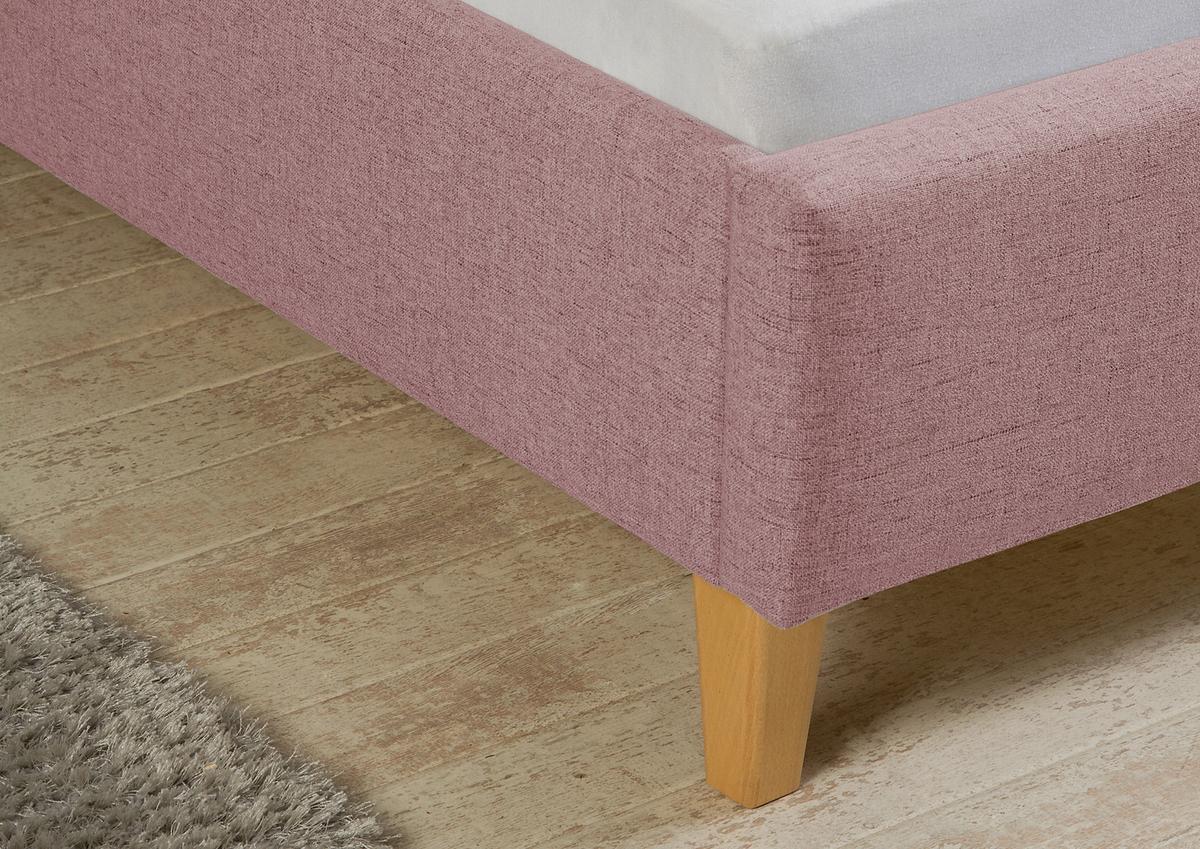 Polsterbett Kenny Rosa ca. 140x200 cm - Rosa/Naturfarben, MODERN, Holz/Textil (140/200cm) - Livetastic