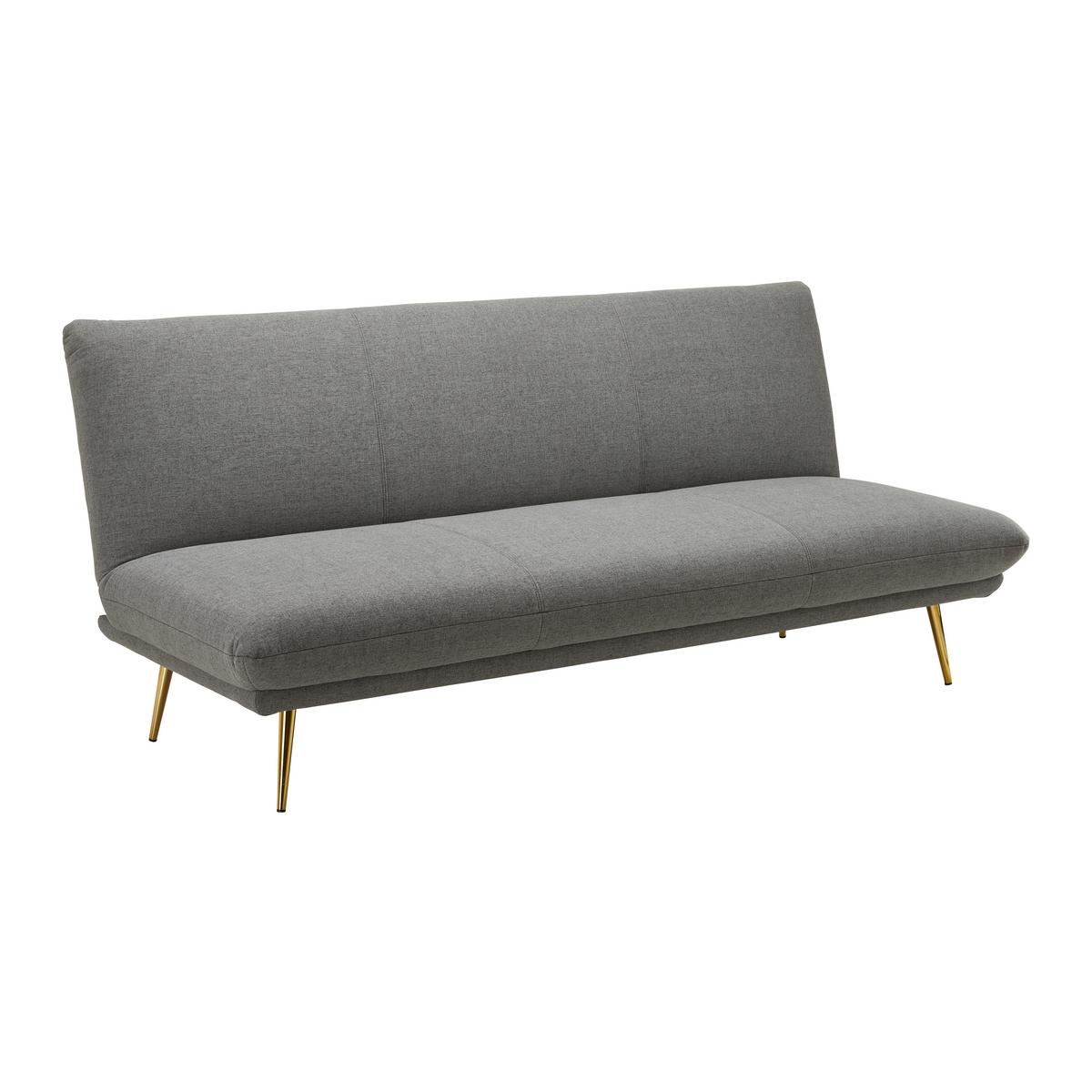 Schlafsofa Ben Grau Webstoff - Goldfarben/Grau, MODERN, Holz/Textil (186/82/85cm) - Bessagi Home
