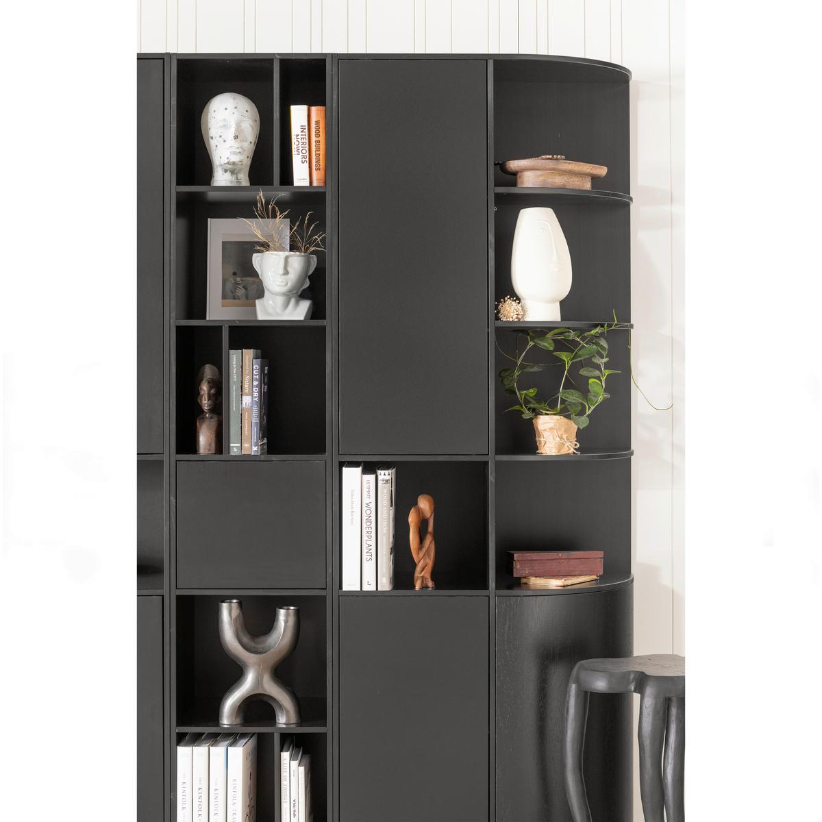Mehrzweckschrank Finca Schwarz - Schwarz, Design, Holz (78/210/40cm) - Livetastic