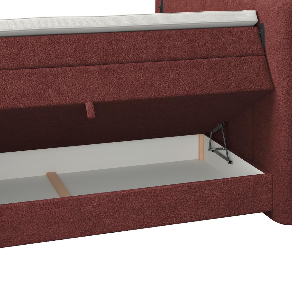 Boxspring Krevet Elysia - bordo/crna, Trend, drvni materijal/drvo (180/200cm) - Premium Living