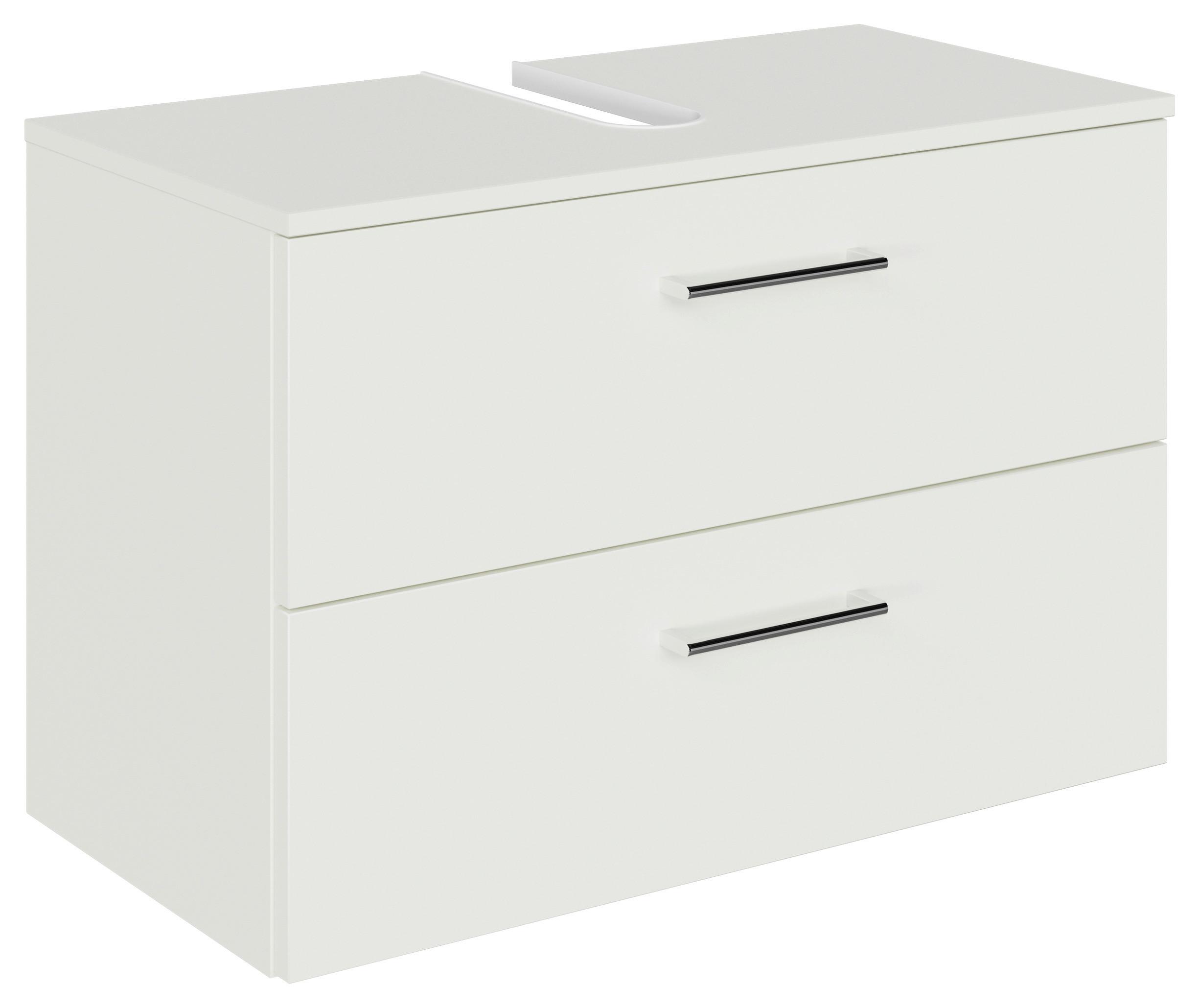 SZAFKA POD UMYWALKĘ M-PLAN - biały/kolor chromowy, Konventionell, materiał drewnopochodny/metal (75/49,8/38,3cm) - Sadena