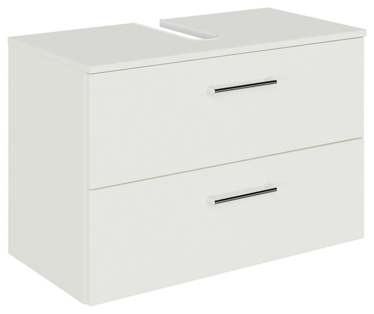 SZAFKA POD UMYWALKĘ M-PLAN - biały/kolor chromowy, Konventionell, materiał drewnopochodny/metal (75/49,8/38,3cm) - Sadena