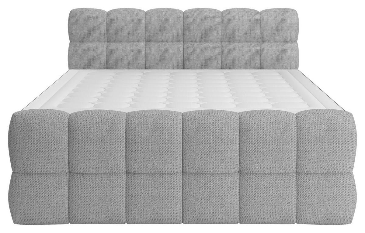 Boxspring Krevet Brisbane - svijetlo siva/crna, Trend, drvni materijal/drvo (180/200cm) - Premium Living