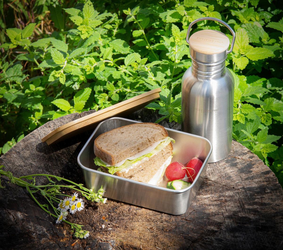 Lunchbox Ew-Lb-1720 - ezüstszínű, Basics, fa/fém (20/15/7,5cm) - Echtwerk