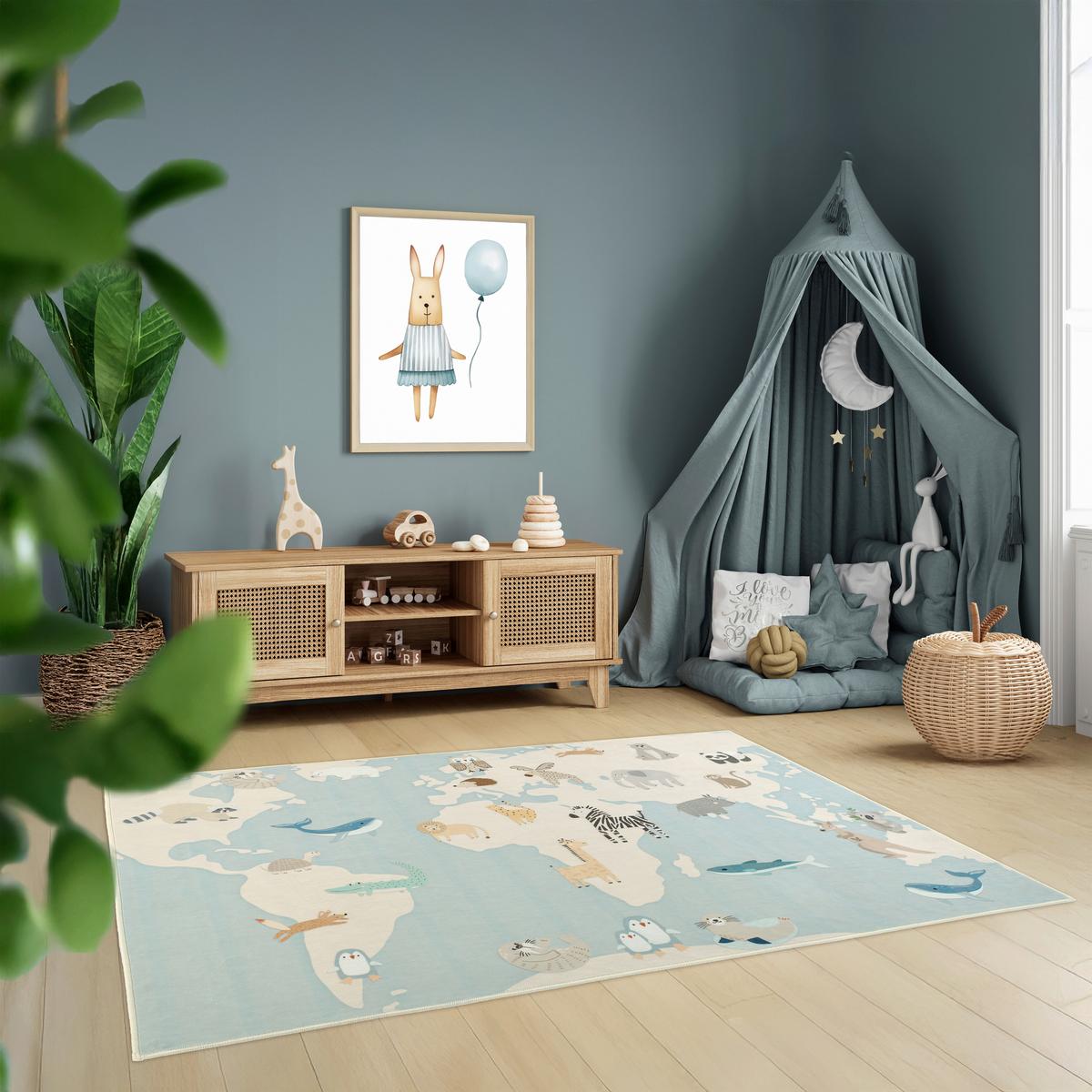 DYWAN DZIECIĘCY ZOONIA LIVING-KIDS8195 - kremowy/różnokolorowy, Design, tkanina (120/180cm) - Lindorug