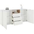 Sideboard Weiß/Sonoma Eiche - Alufarben/Weiß, MODERN, Glas/Holzwerkstoff (181/92,3/41,7cm) - MÖMAX modern living