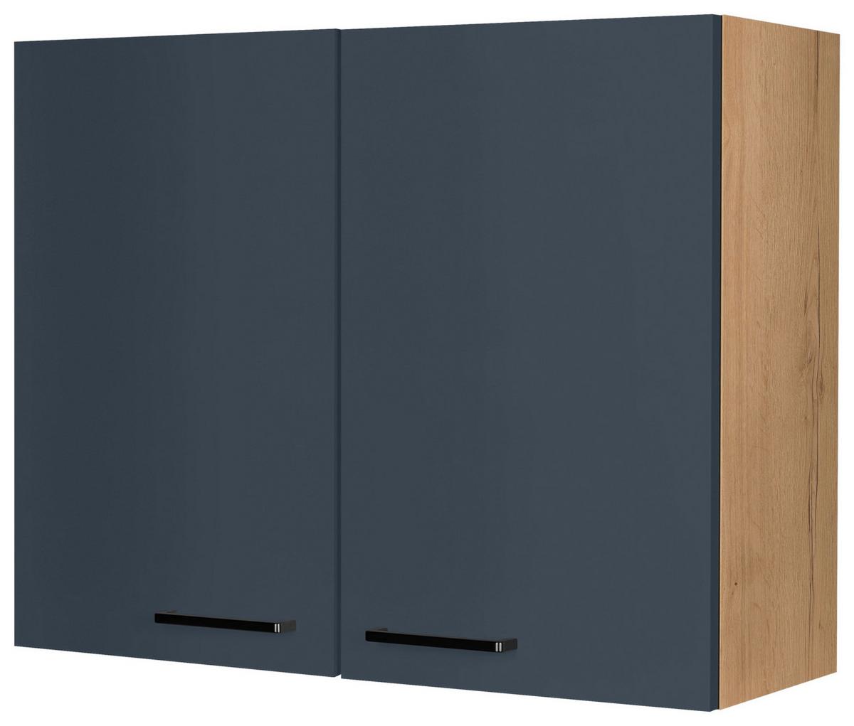 Küchenoberschrank Easytouch Blau - Blau/Eichefarben, MODERN, Holzwerkstoff/Metall (90/72/35cm) - Nobilia