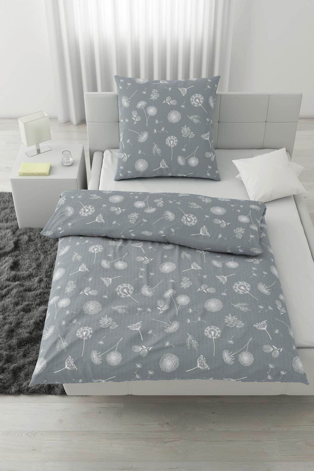 Bettwäsche Pusterblume Grau ca. 135x200cm - Grau, KONVENTIONELL, Textil (135/200cm) - Modern Living