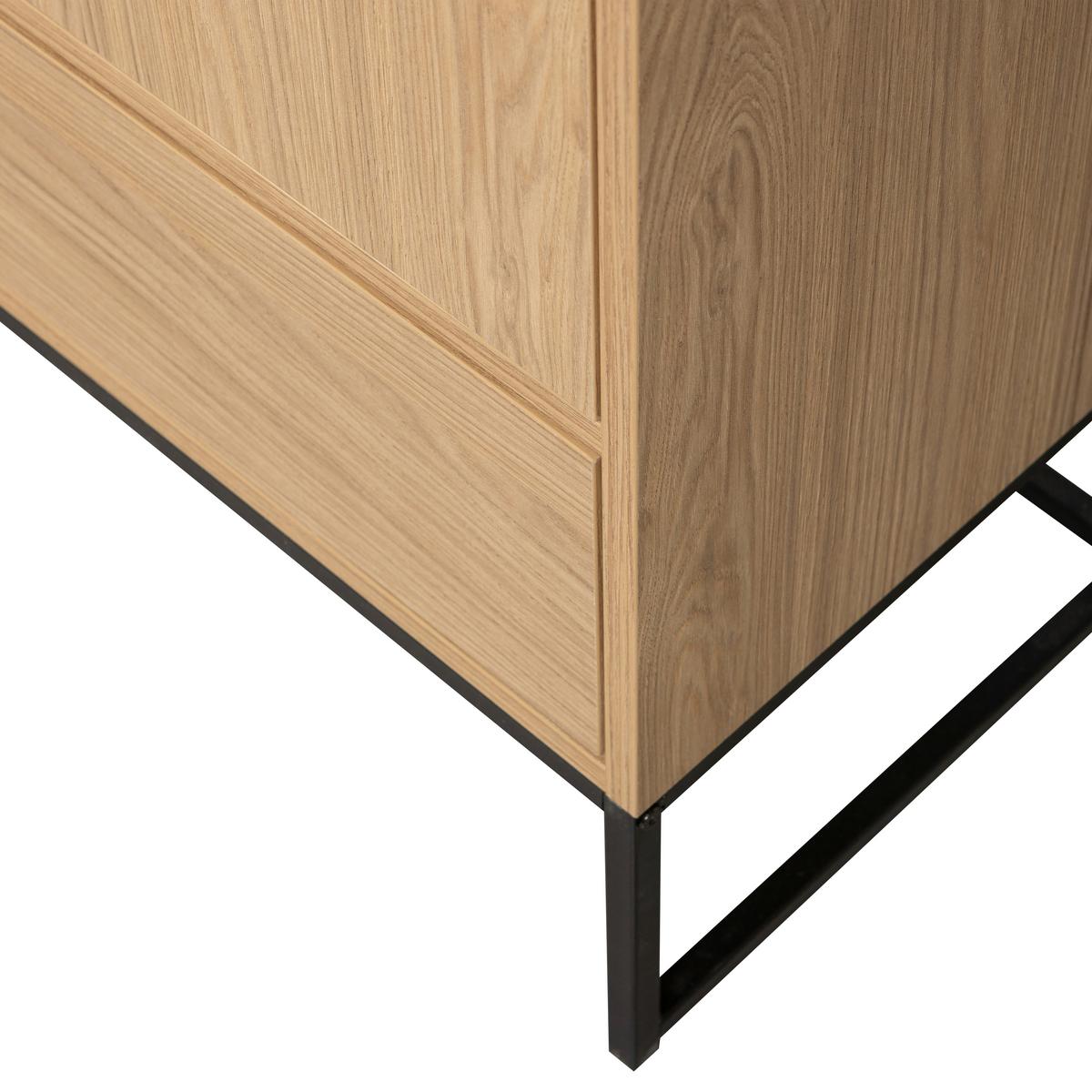Mehrzweckschrank Silas Eichefarben/Schwarz - Eichefarben/Schwarz, Design, Holz/Metall (85/149/36cm) - Livetastic