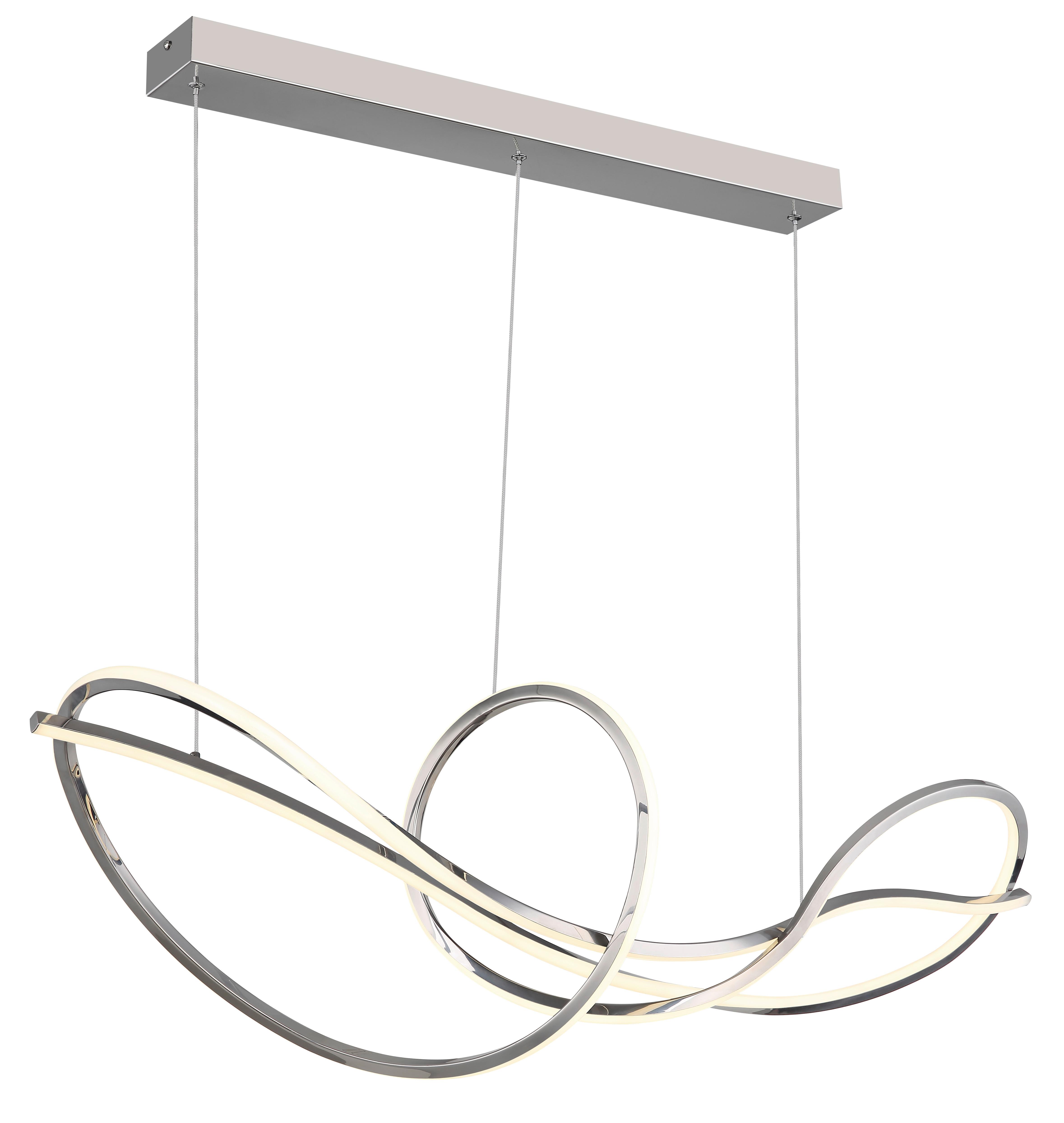 Led Viseća Svjetiljka Iduna - bijela/boje kroma, Design, metal/plastika (110/33/120cm) - Globo