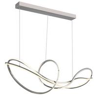 Led Viseća Svjetiljka Iduna - bijela/boje kroma, Design, metal/plastika (110/33/120cm) - Globo