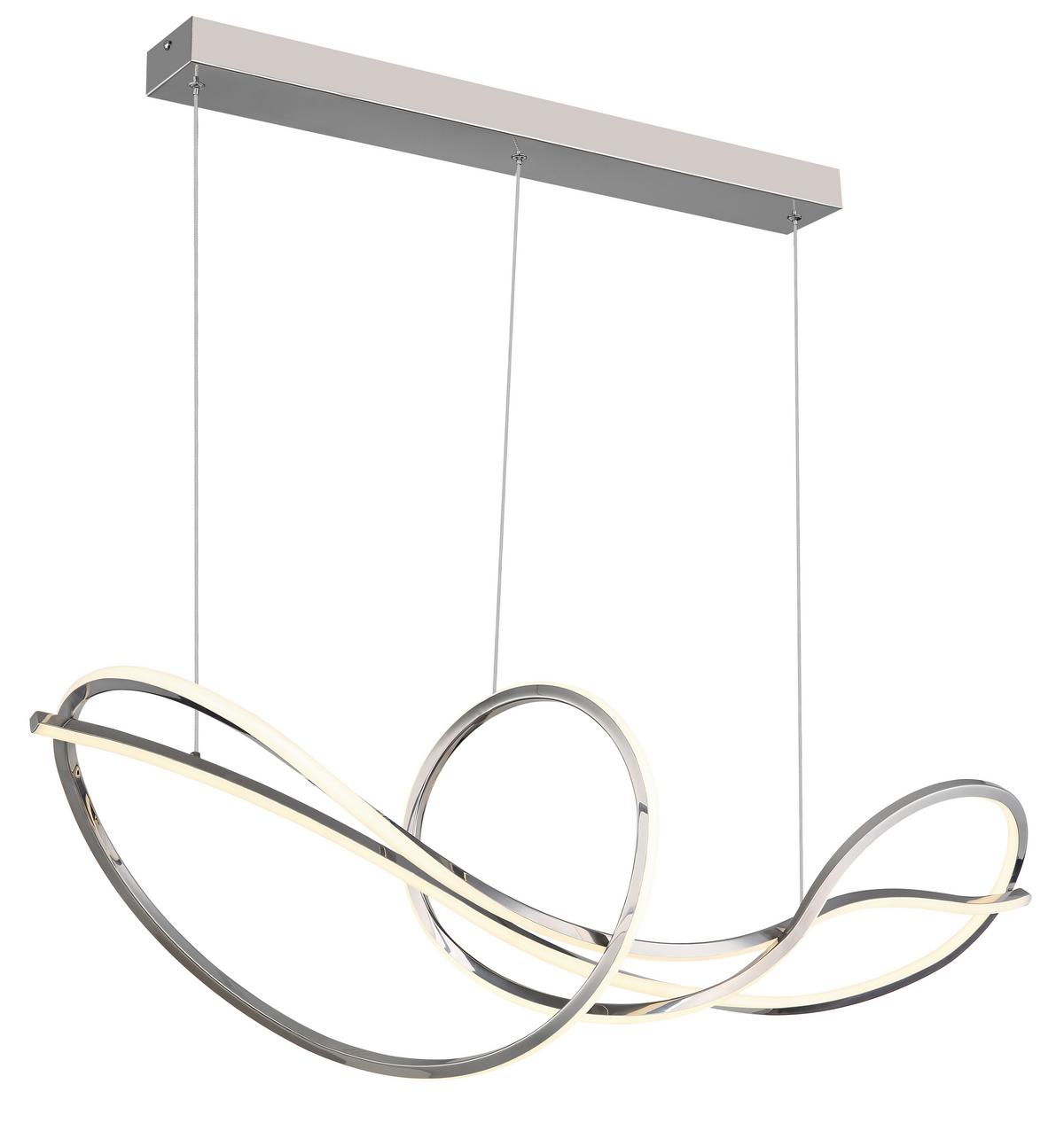 Led Viseća Svjetiljka Iduna - bijela/boje kroma, Design, metal/plastika (110/33/120cm) - Globo