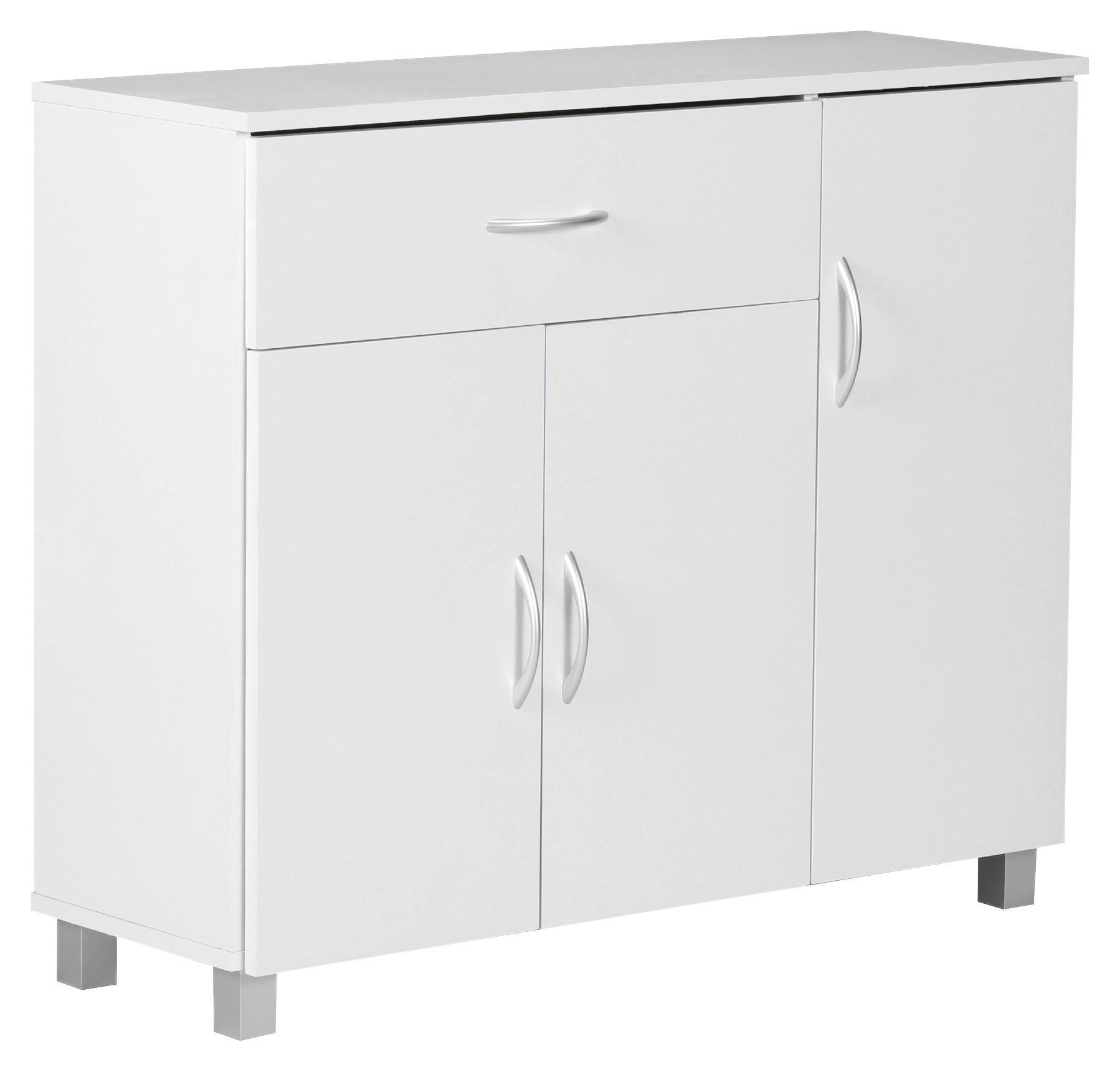 Komoda Jarry - siva/barve aluminija, Konvencionalno, leseni material (90/75/30cm) - MID.YOU