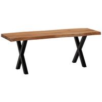 GARDEROBENBANK GARDEROBENBANK - Hellbraun/Schwarz, Design, Holz/Metall (120/40/45,5cm) - MID.YOU