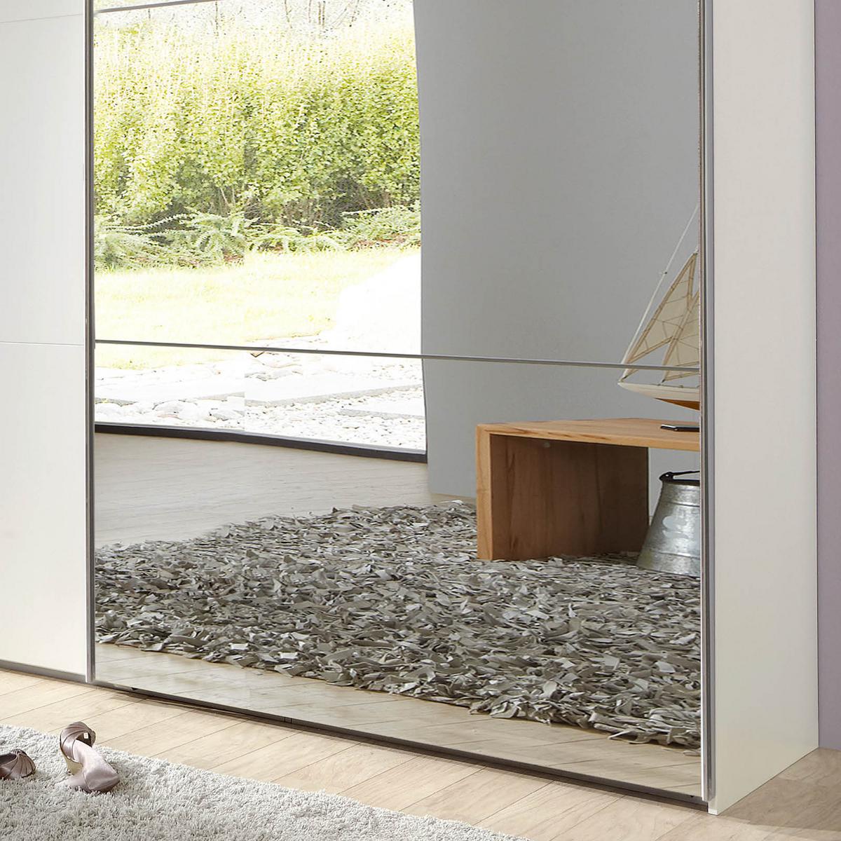 Ormar S Kliznim Vratima Level 36a - bijela/boje kroma, Moderno, staklo/drvni materijal (200/216/65cm) - Modern Living