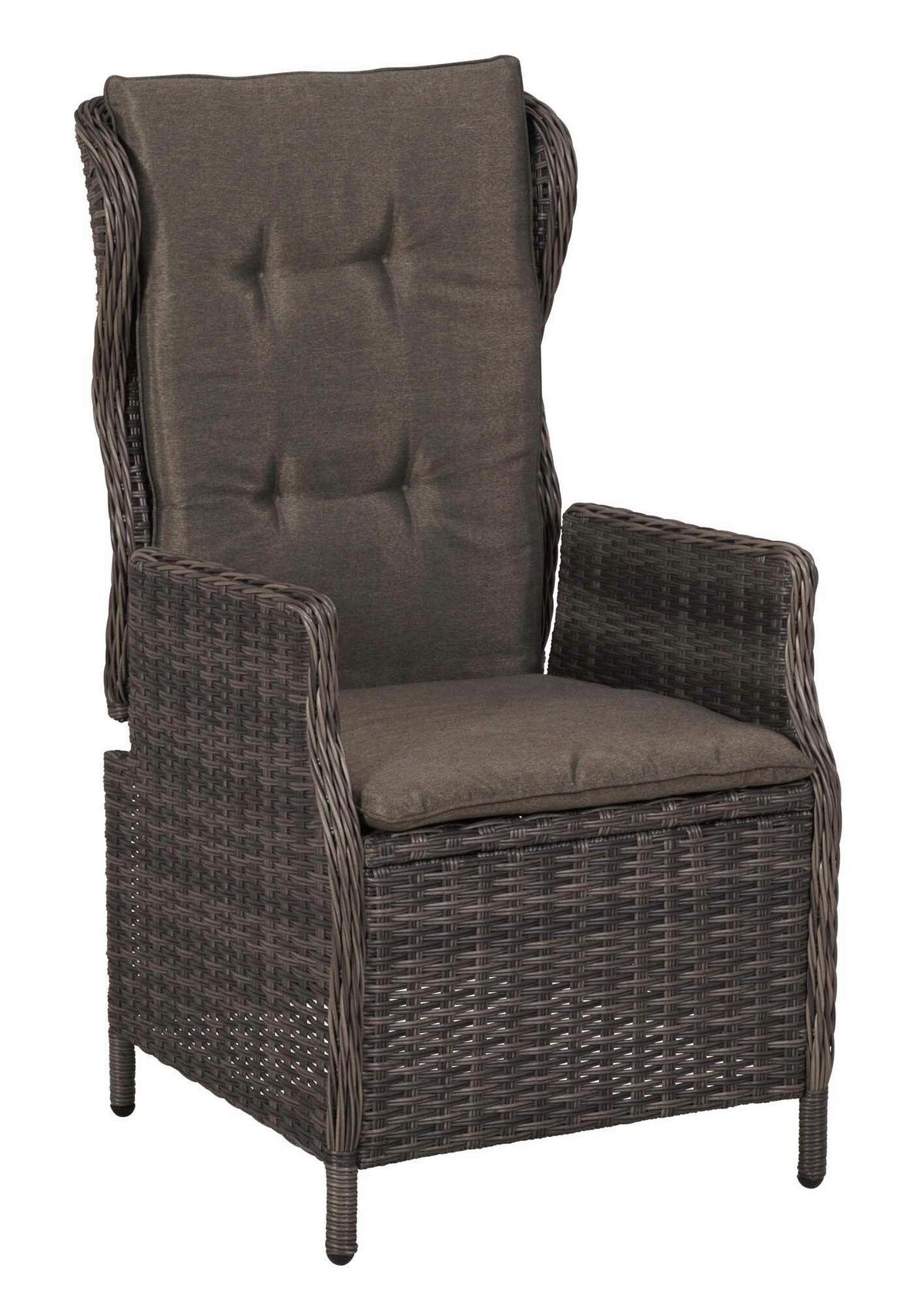 Gartensessel-Set Saviano 2-tlg. Grau - Grau, KONVENTIONELL, Kunststoff/Textil (58/108/69,5cm) - Gardenson