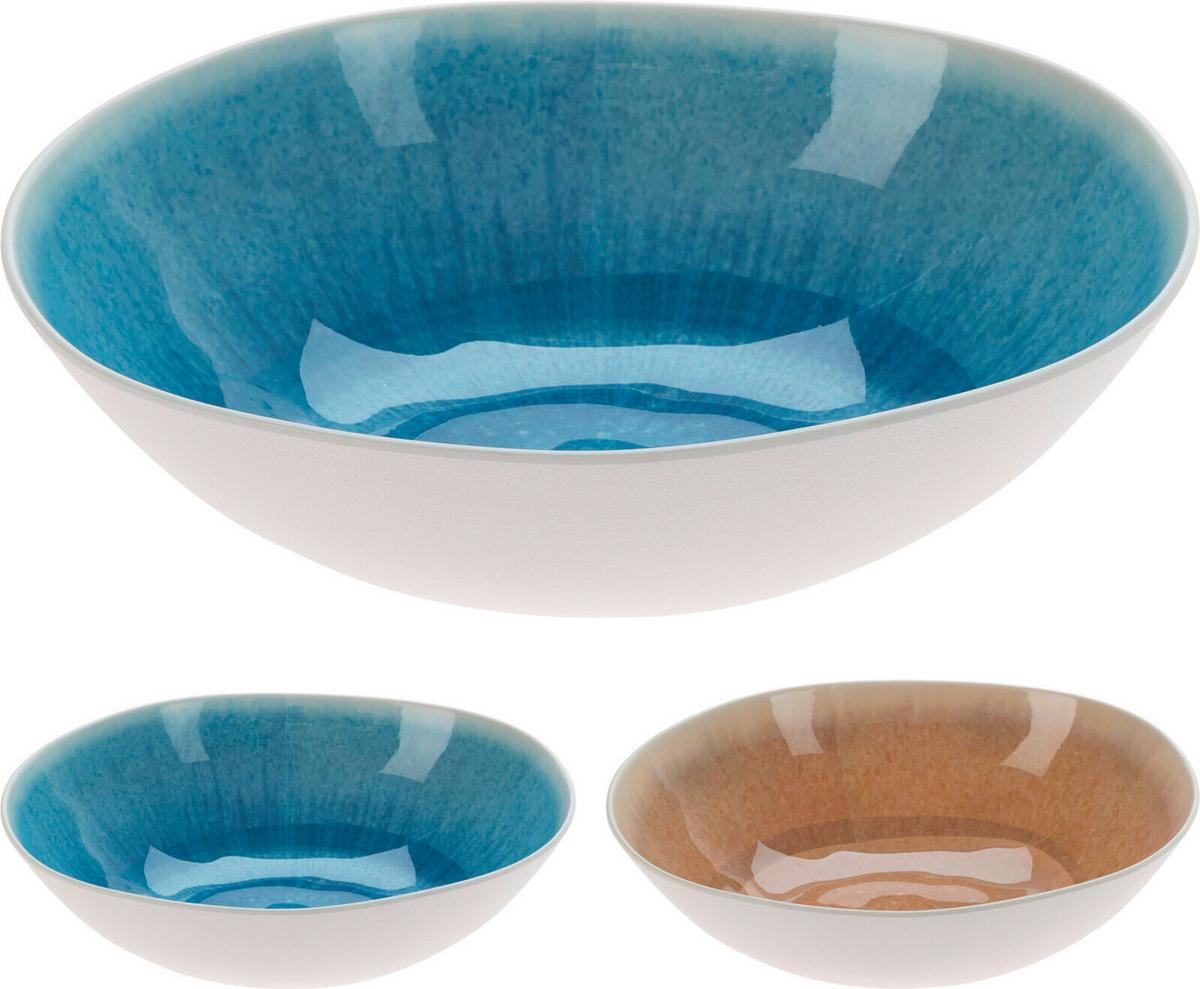 Mélytányér Sea - bézs/kék, műanyag (30/9cm)