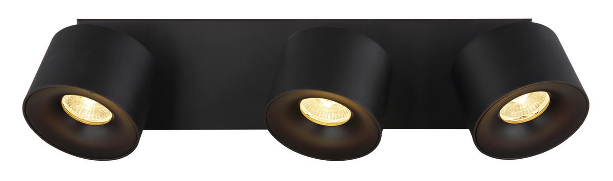 LED-Strahler Rae Schwarz max. 6 Watt - Transparent/Schwarz, Design, Kunststoff/Metall (33/7,2/12cm) - Globo