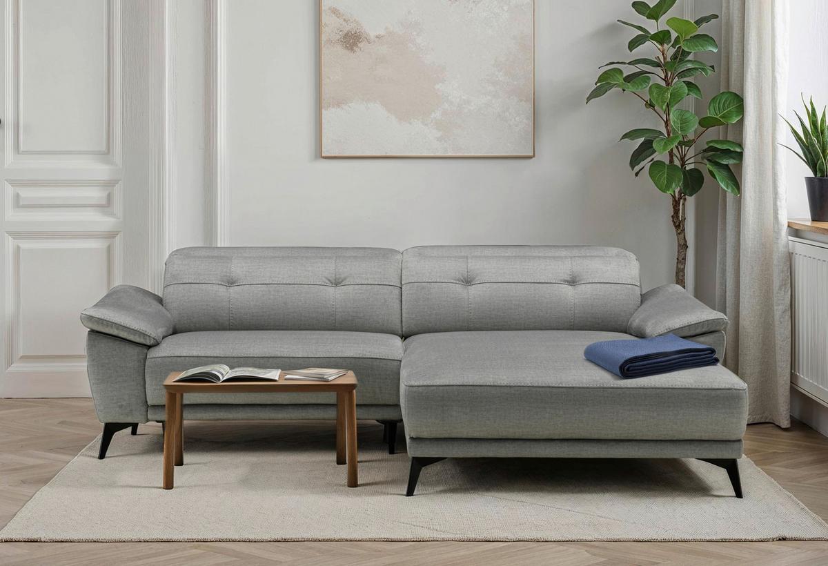Canapea BONN - gri, Modern, lemn/metal (262/79/170cm)