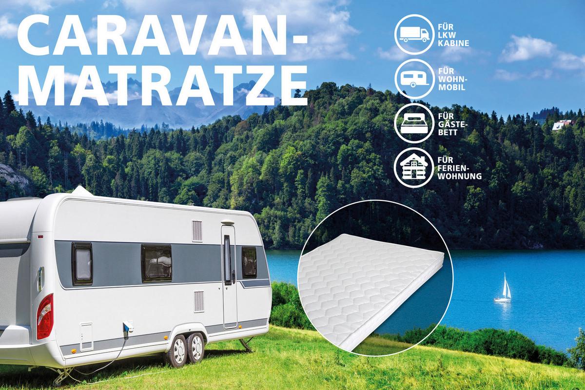 Kaltschaummatratze Caravan H2 ca. 100x200 cm - Weiß, Basics, Kunststoff/Textil (100/200cm) - P & B