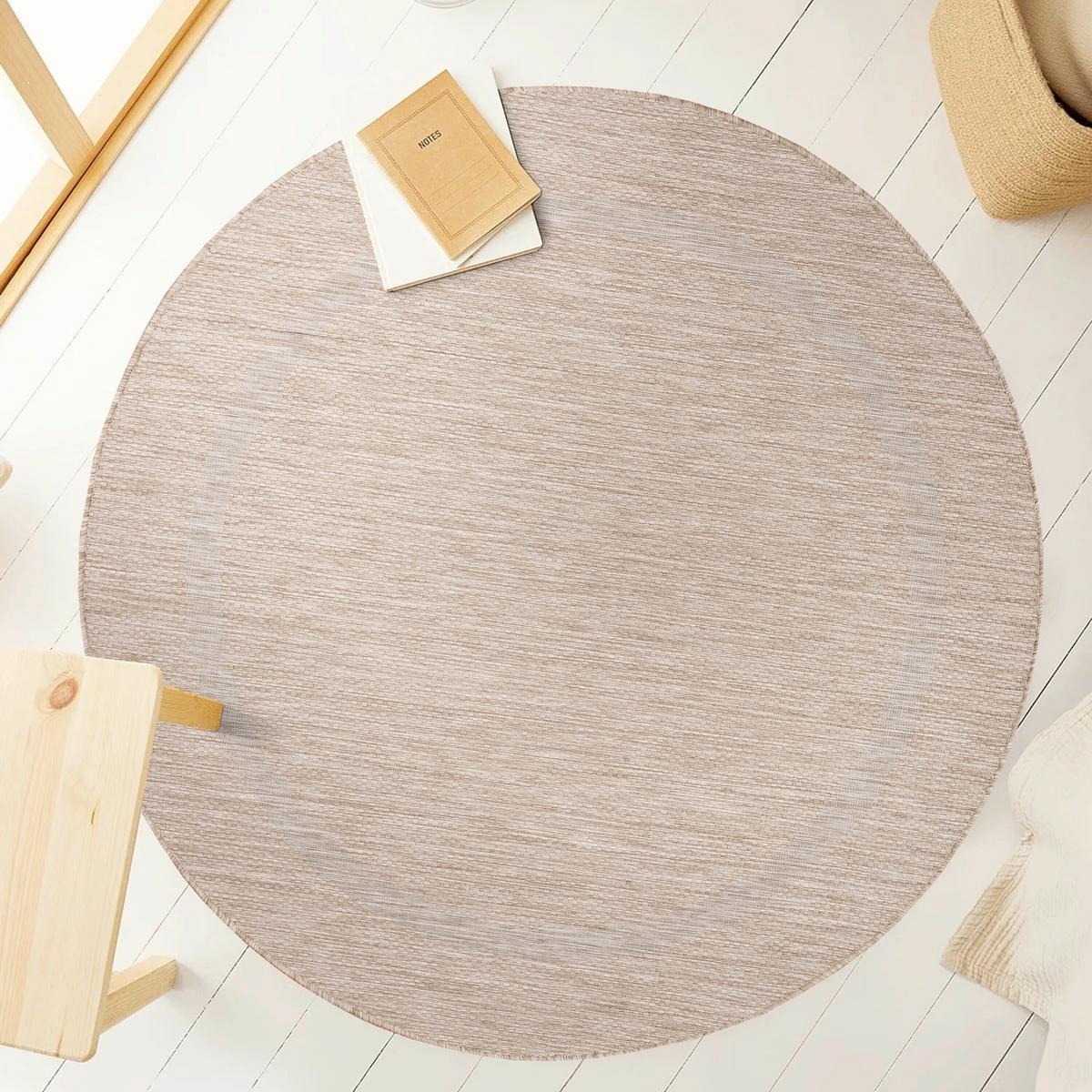 Ravno Tkana Preproga Relax, Bež, 120cm - bež, Basics, tekstil (120/120cm) - Novel